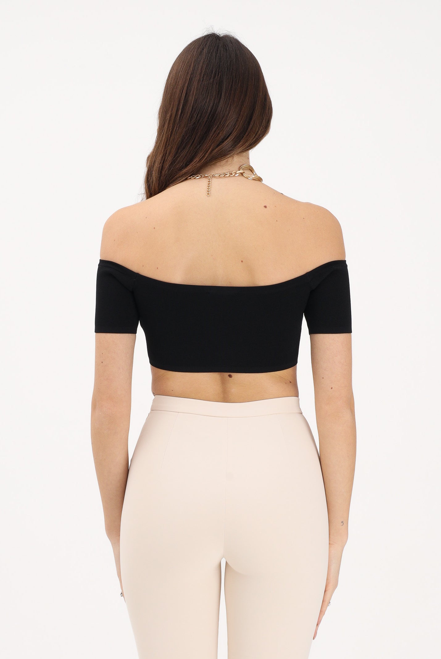 ELISABETTA FRANCHI Top nero da donna realizzato in maglia TK86B62E2 110 ELISABETTA FRANCHI