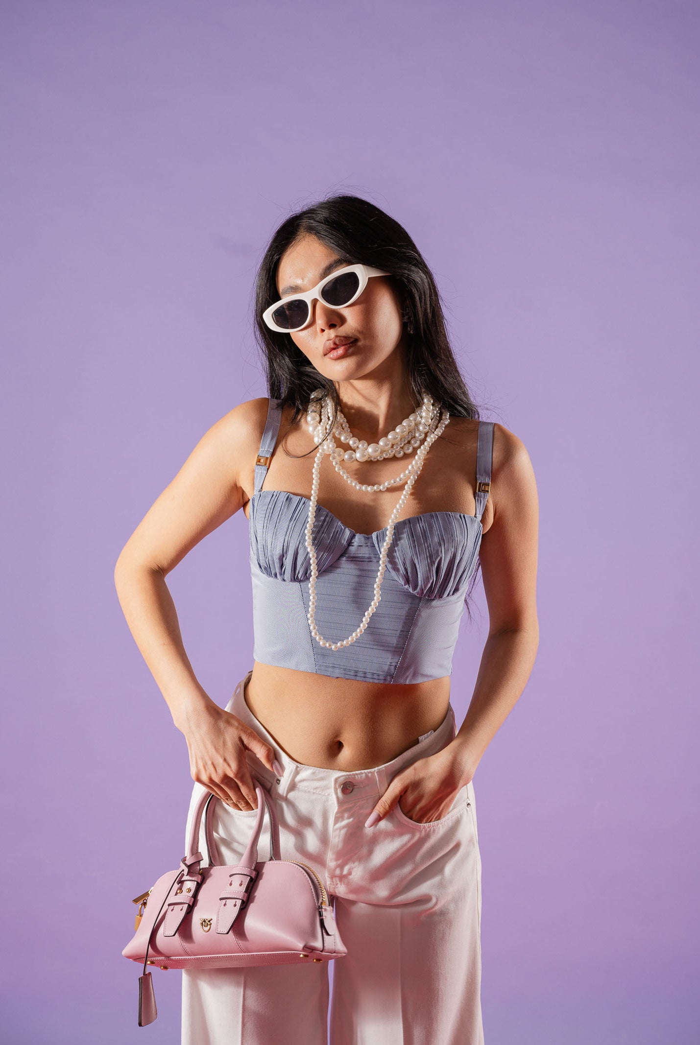 ELISABETTA FRANCHI Corpetto blu da donna con motivo a righe bianche TO05362E2 019 ELISABETTA FRANCHI