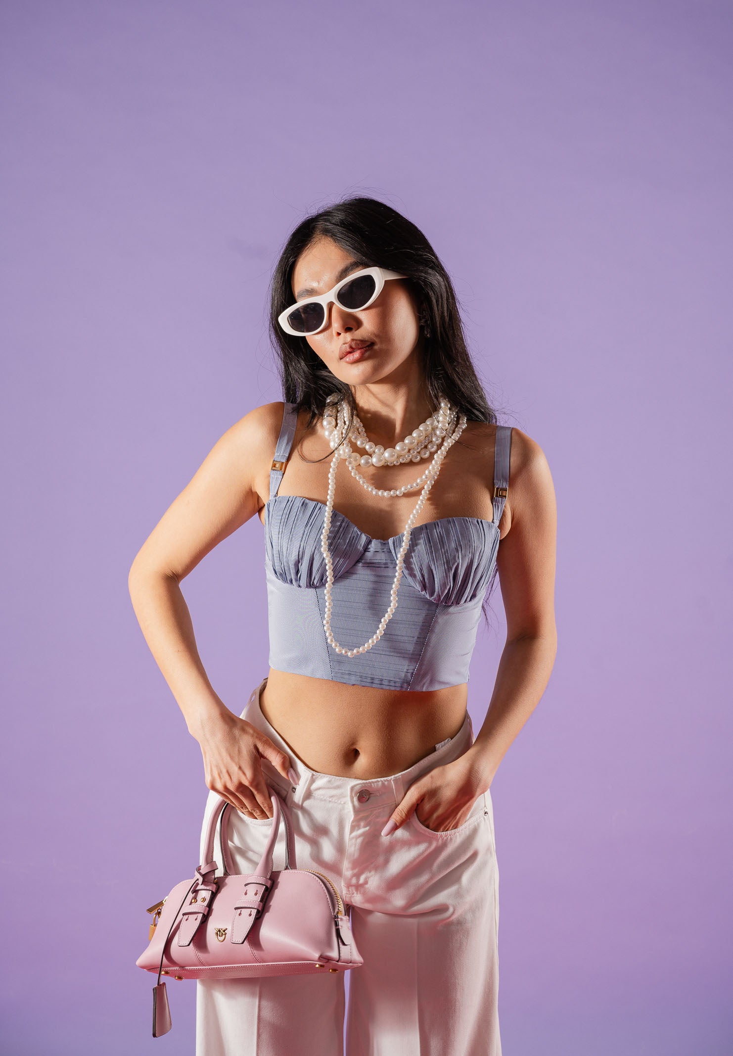 ELISABETTA FRANCHI Corpetto blu da donna con motivo a righe bianche TO05362E2 019 ELISABETTA FRANCHI