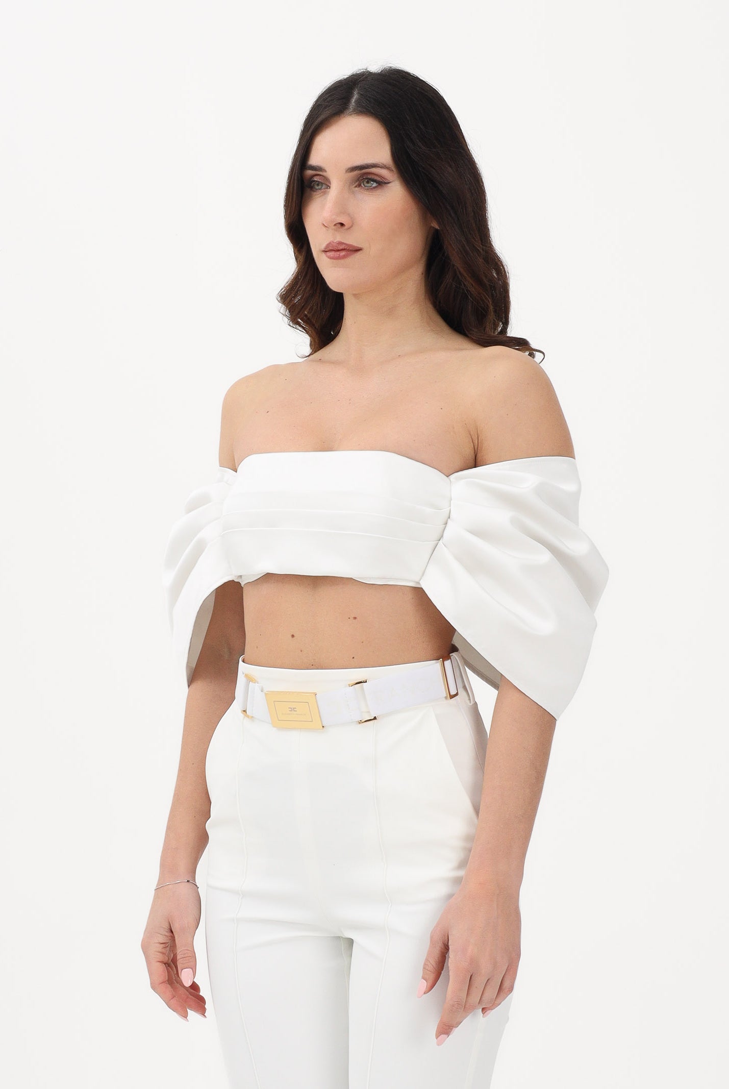 ELISABETTA FRANCHI Top elegante avorio da donna a fiocco TO05662E2 360 ELISABETTA FRANCHI