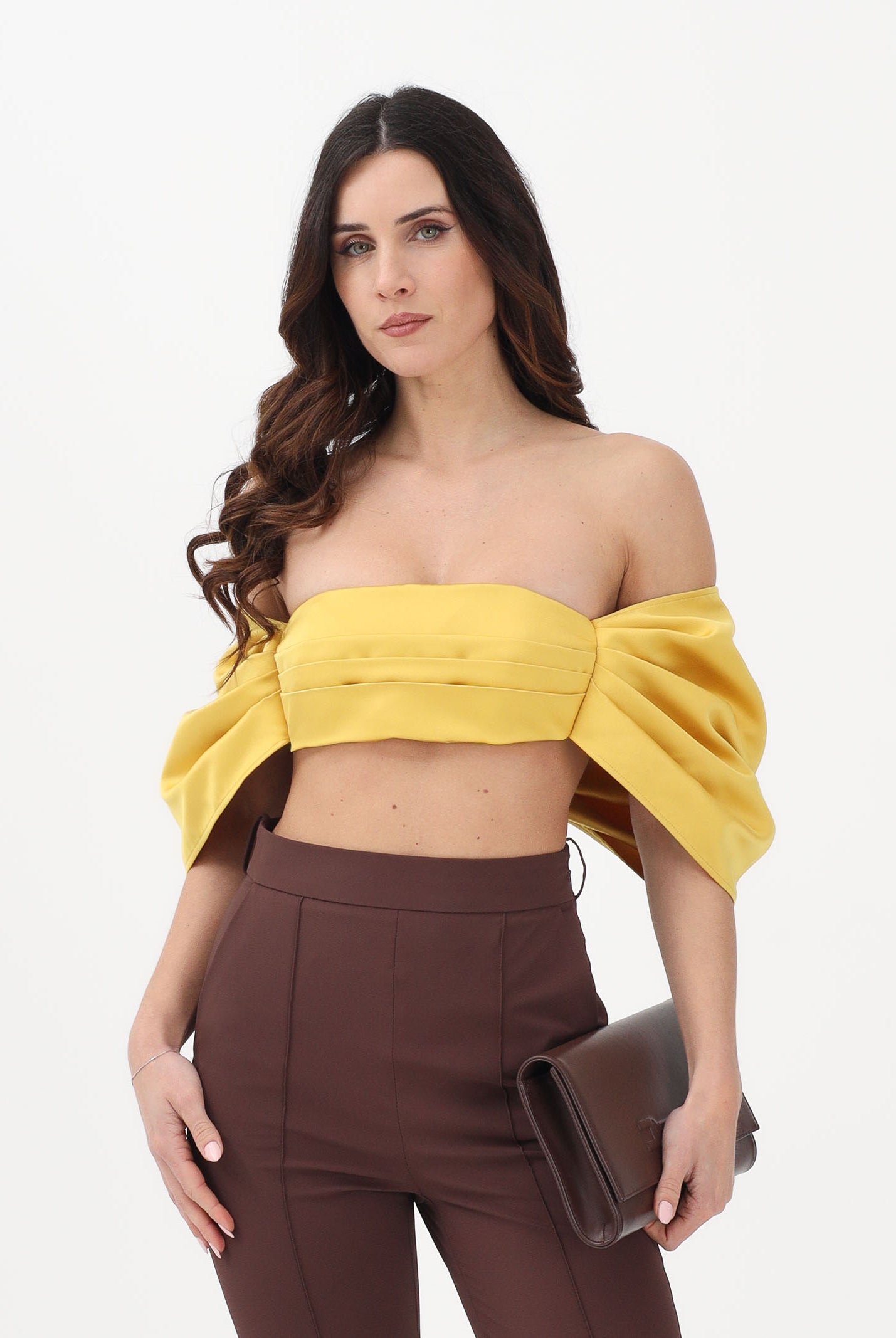 ELISABETTA FRANCHI Top elegante giallo da donna a fiocco TO05662E2 EV4 ELISABETTA FRANCHI