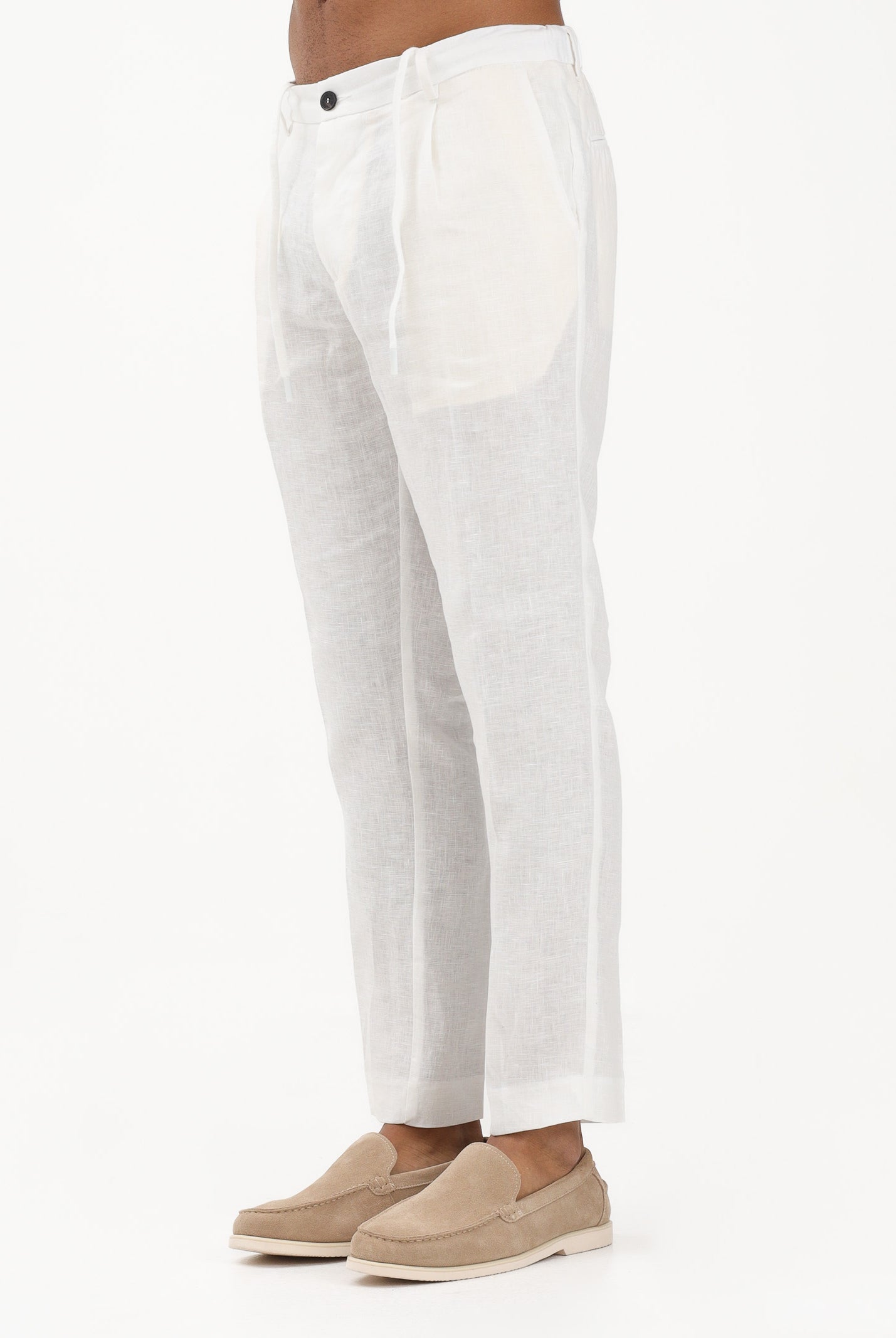 ENTRE AMIS Pantalone in lino bianco da uomo P26JAP5RENO2148 2002 ENTRE AMIS