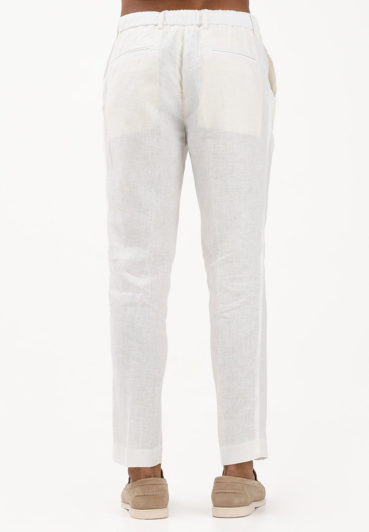ENTRE AMIS Pantalone in lino bianco da uomo P26JAP5RENO2148 2002 ENTRE AMIS