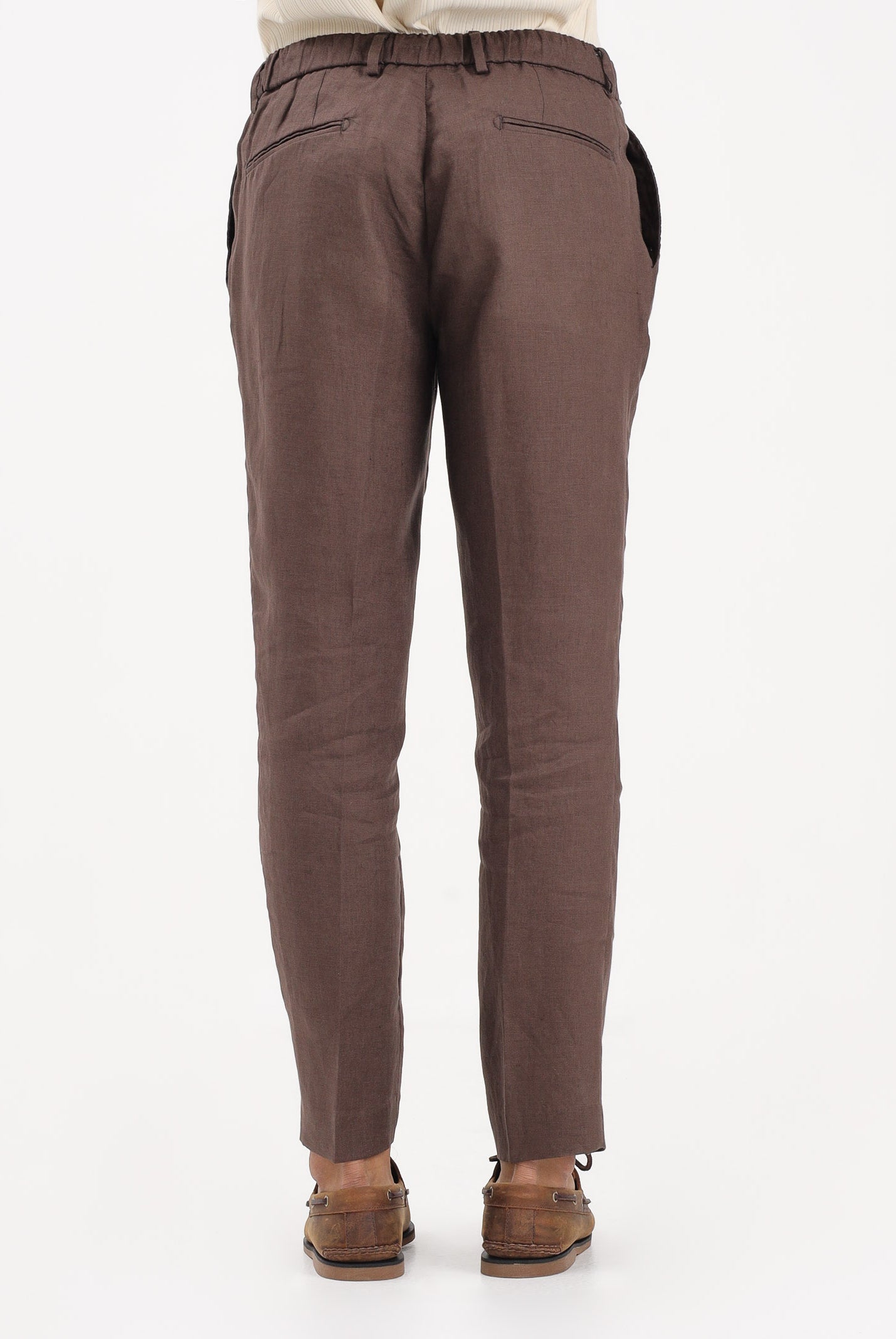 ENTRE AMIS Pantalone in lino marrone da uomo P26JAP5RENO2148 5174 ENTRE AMIS