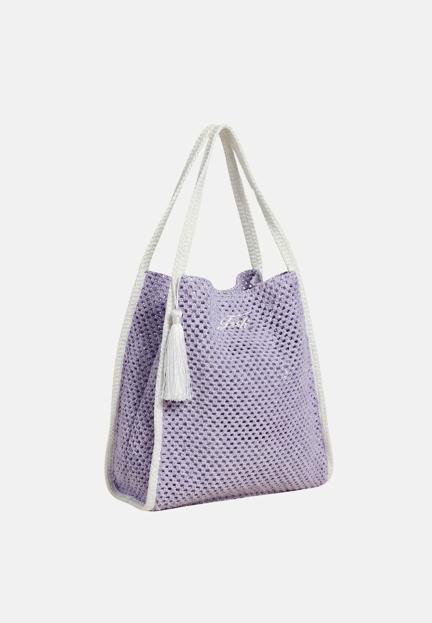 F**K Borsa mare lilla da donna in tessuto lavorato effetto rete FA26-SW0004LC . F**K