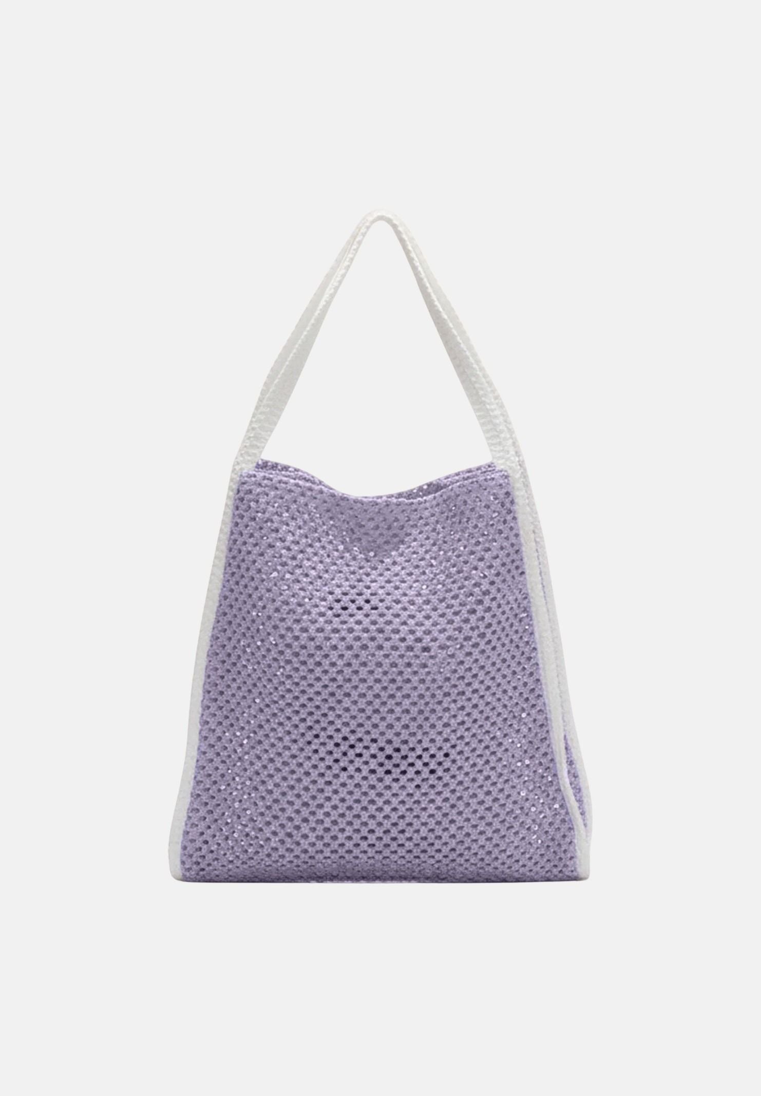 F**K Borsa mare lilla da donna in tessuto lavorato effetto rete FA26-SW0004LC . F**K