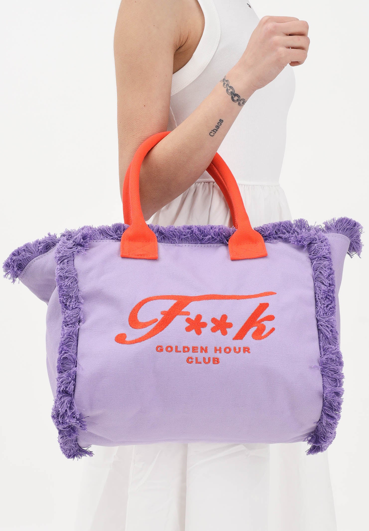 F**K Borsa mare lilla da donna con logo FA26-SW0101VI . F**K