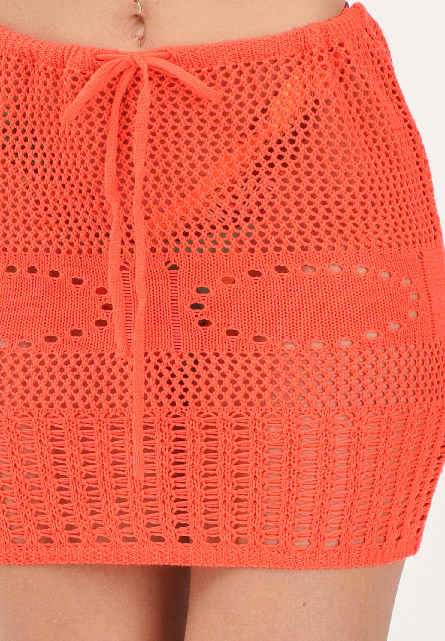 F**K gonna corta in maglia traforata Orange arancione donna. FK26-SW0226OR . F**K