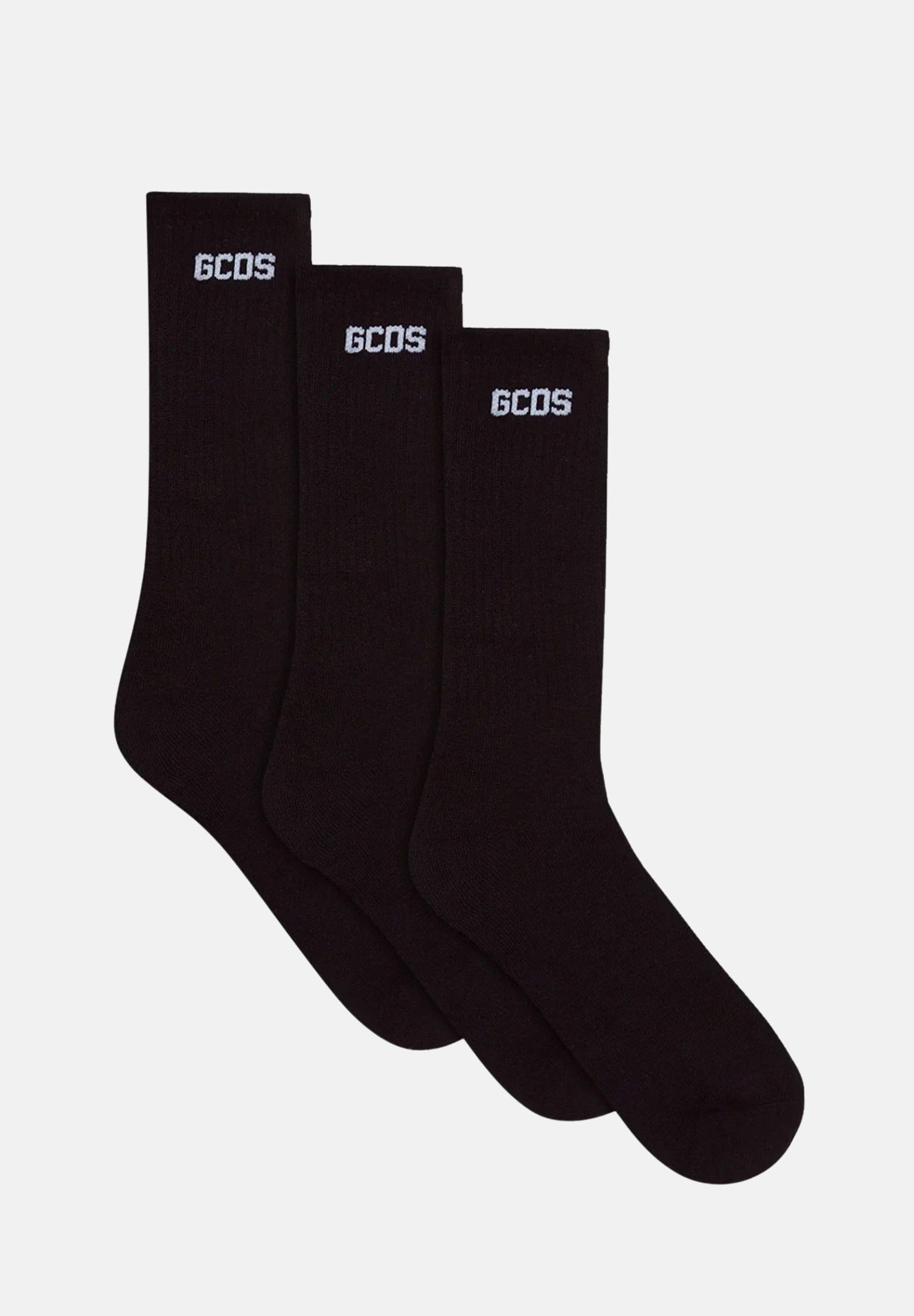 GCDS Calzini (3paia) neri per uomo e donna con logo A2EU3801UW1 99 GCDS