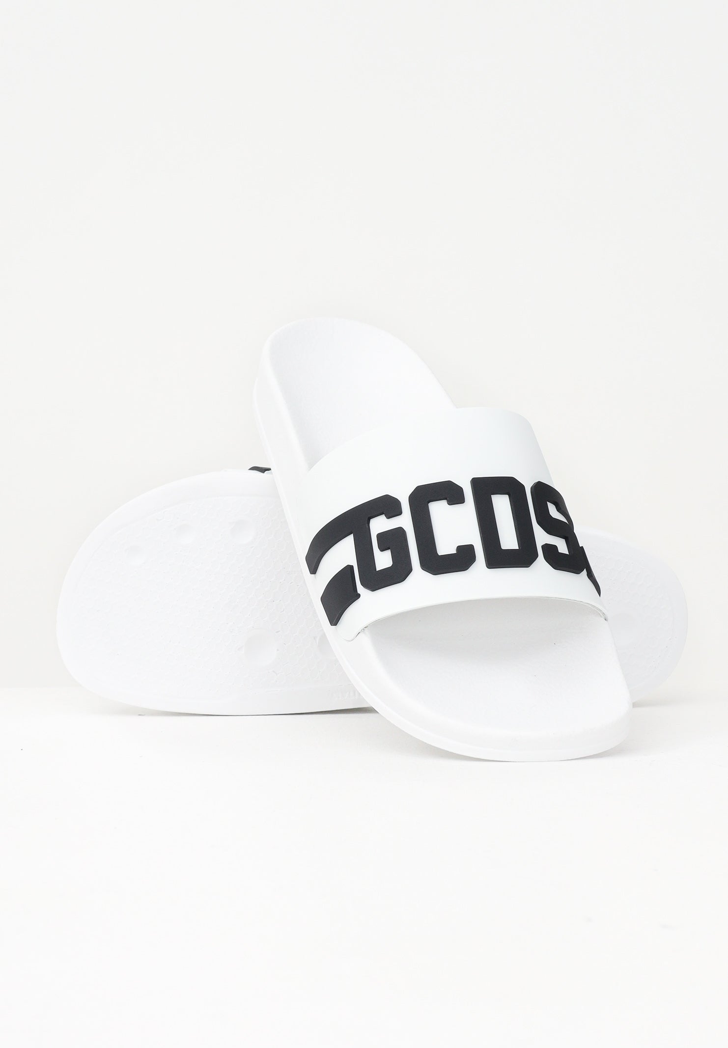 GCDS Ciabatte bianche da uomo con logo B1EU4901AG8 91 GCDS