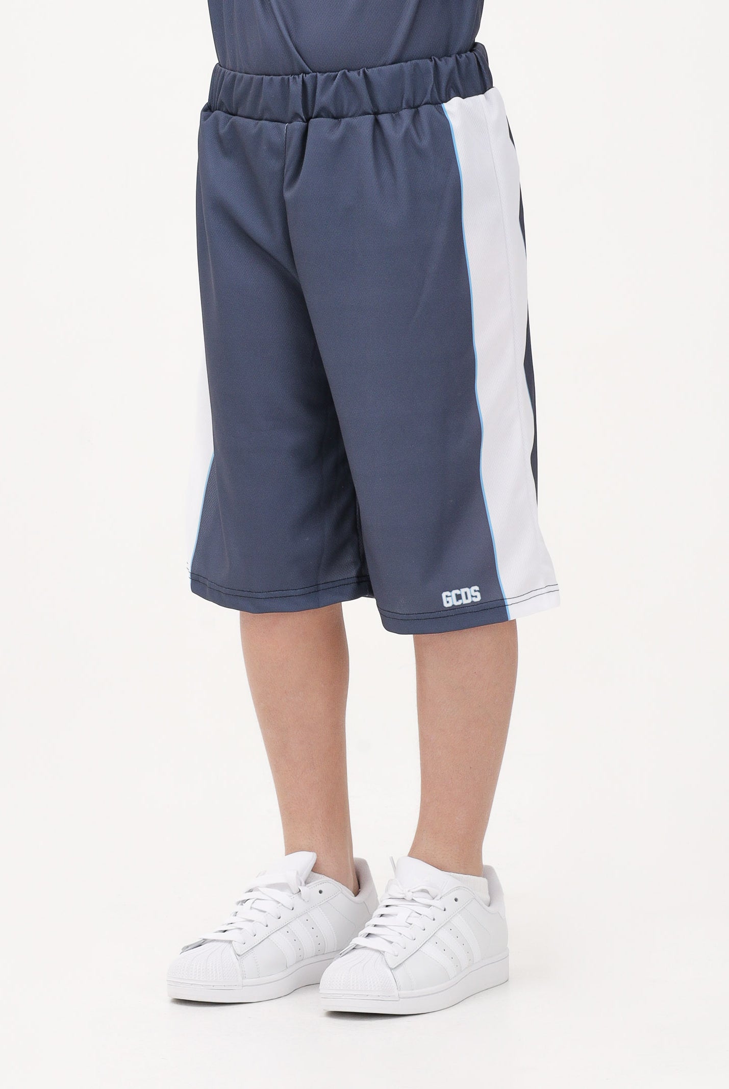 GCDS Shorts blu per donna, ragazzi e bambini con logo C1BJQL707J338 782A GCDS