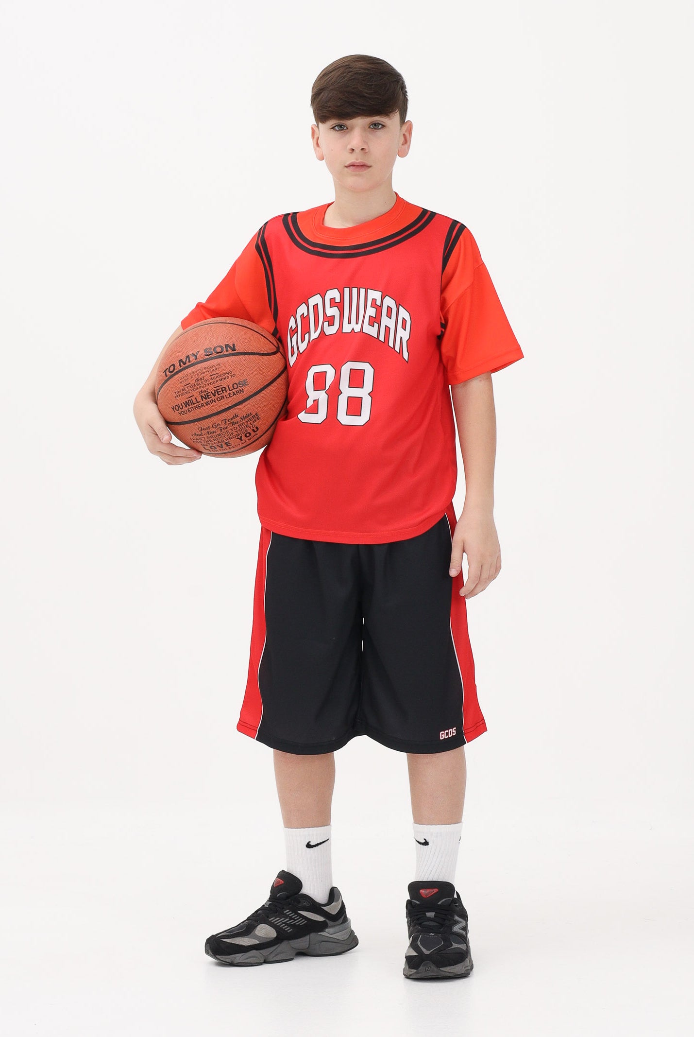 GCDS Shorts nero per donna, ragazzi e bambini con logo C1BJQL707J338 999R GCDS