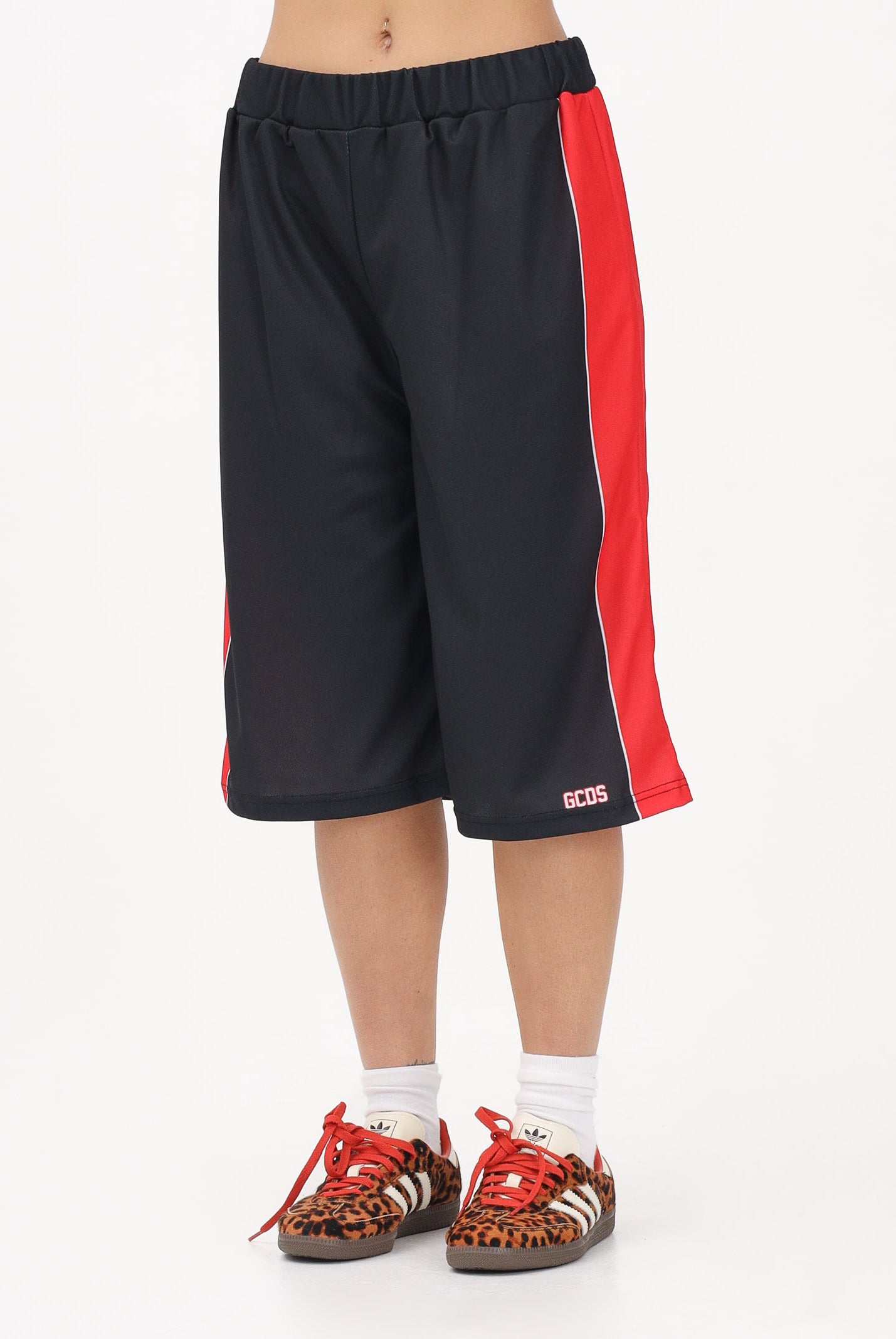 GCDS Shorts nero per donna, ragazzi e bambini con logo C1BJQL707J338 999R GCDS