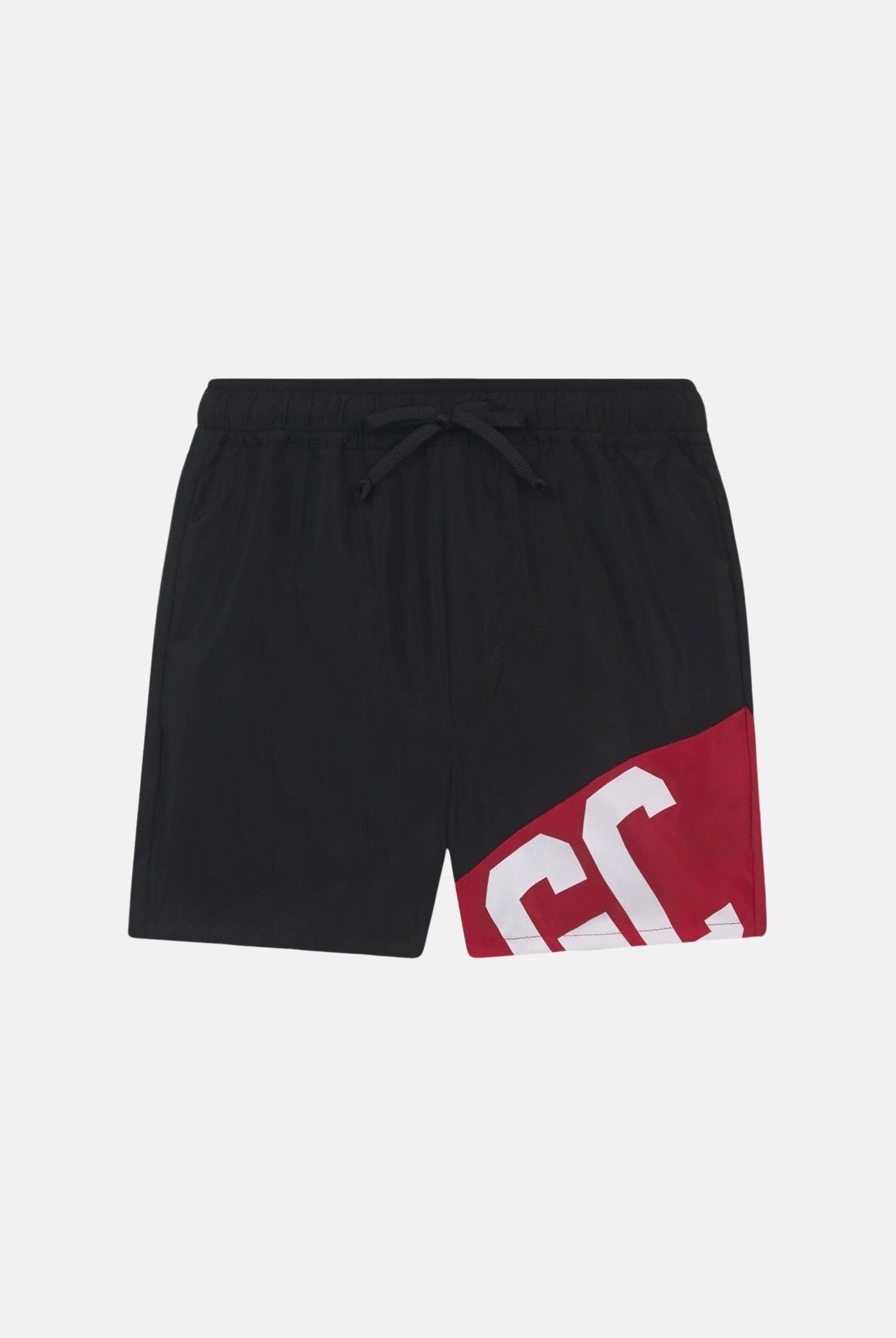 GCDS Shorts mare nero da bambino con stampa C1BJQS524T016 999R GCDS