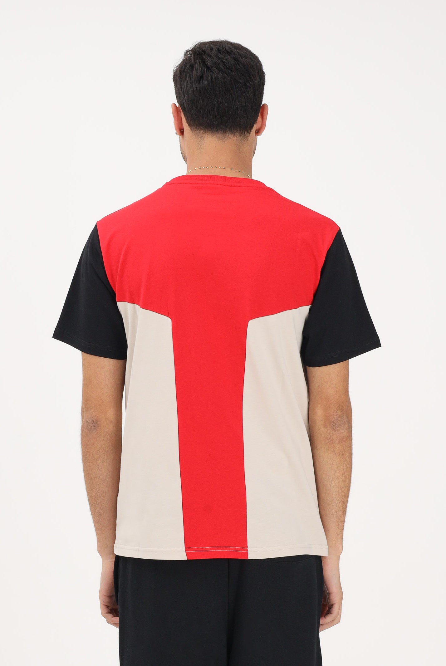 GCDS T-shirt a manica corta multicolore per uomo e donna con motivo color block C1MEQC038J101 436U GCDS