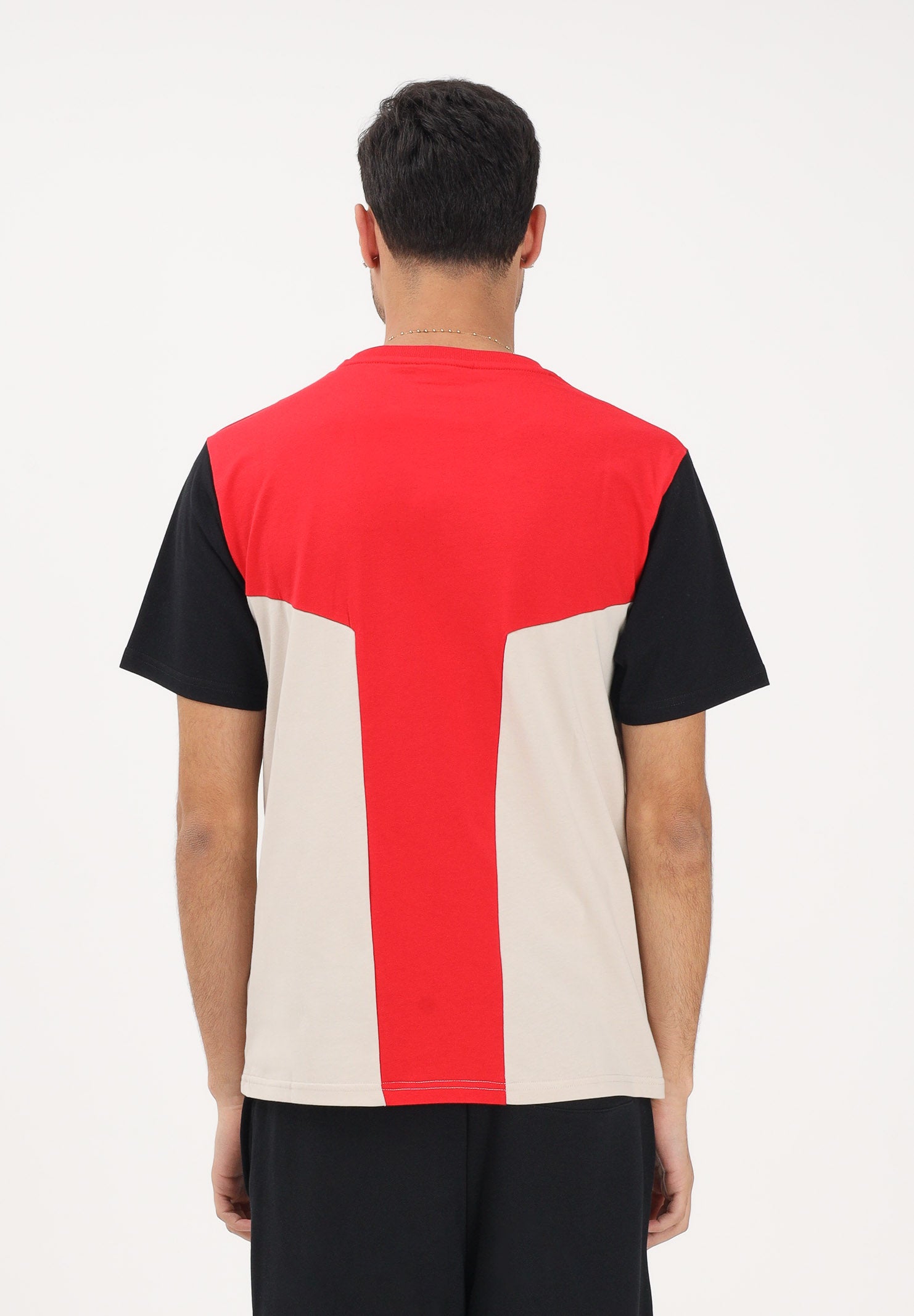 GCDS T-shirt a manica corta multicolore per uomo e donna con motivo color block C1MEQC038J101 436U GCDS