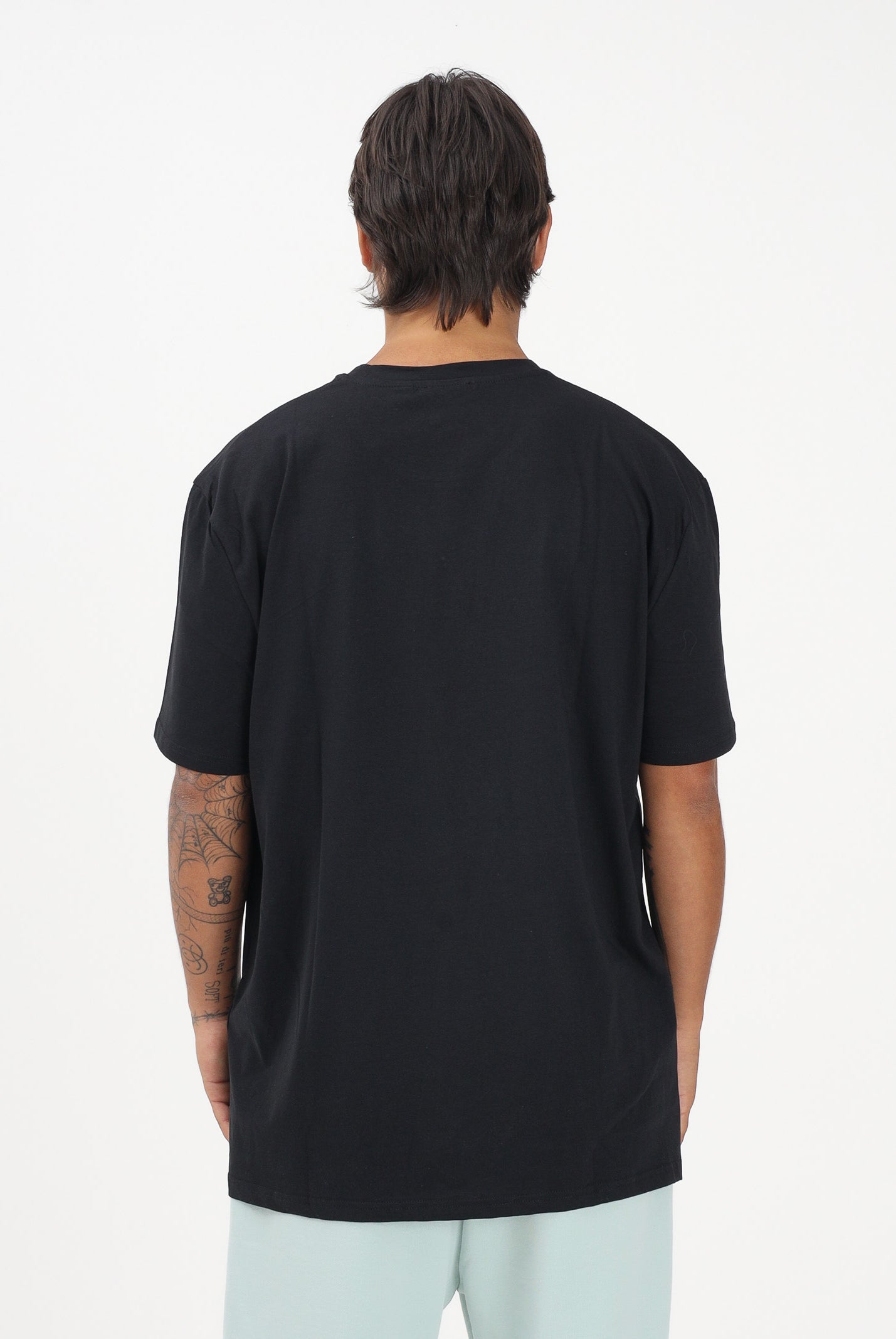 GCDS T-shirt a manica corta nera per uomo e donna con stampa logo C1MEQC041J104 999G GCDS