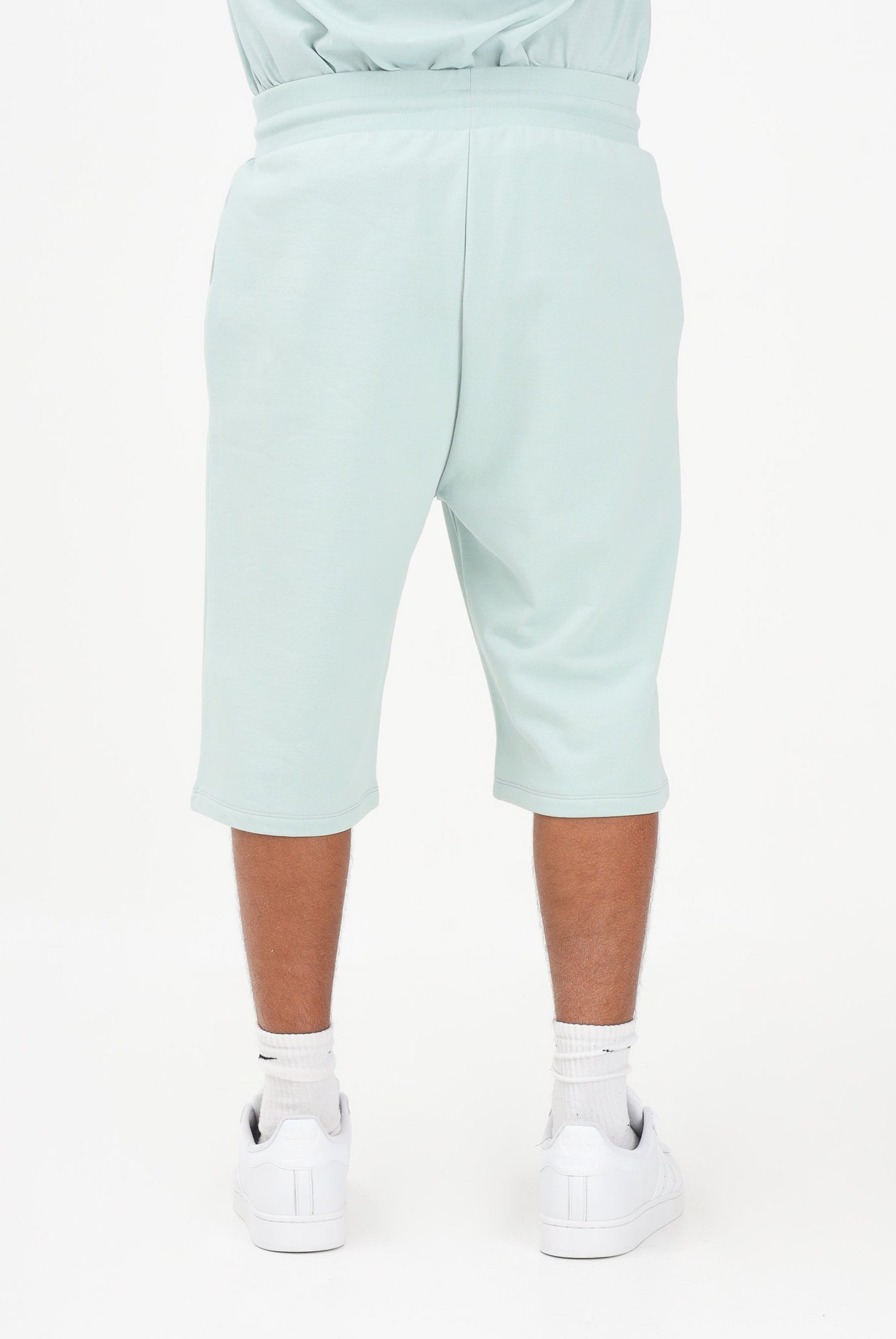 GCDS Shorts sportivo verde acqua per uomo e donna con stampa logo C1MEQL216F004 818G GCDS