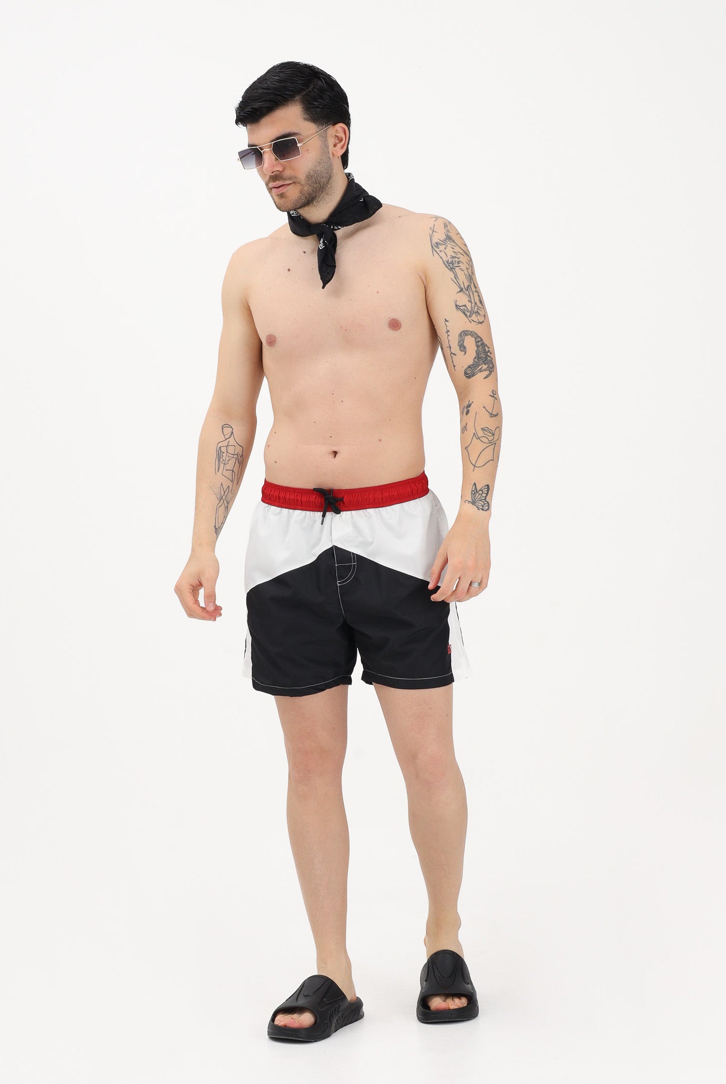 GCDS Shorts mare multicolore da uomo con logo C1MEQS246T016 999A GCDS