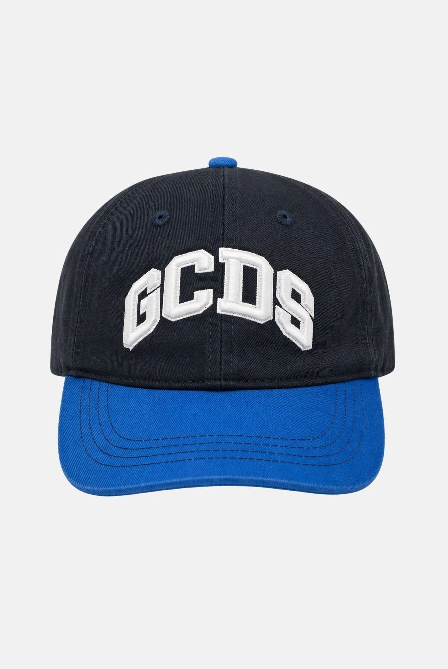 GCDS Cappello con visiera blu e azzurro per uomo e donna con logo C1UJQN712T800 782E GCDS