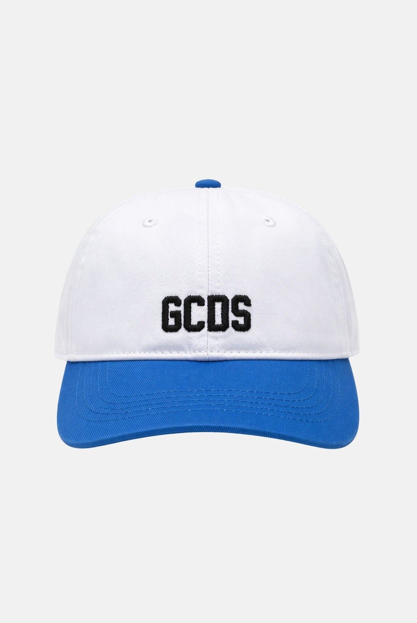 GCDS Cappello con visiera bianco e azzurro per uomo e donna con logo C1UJQN713T800 100E GCDS