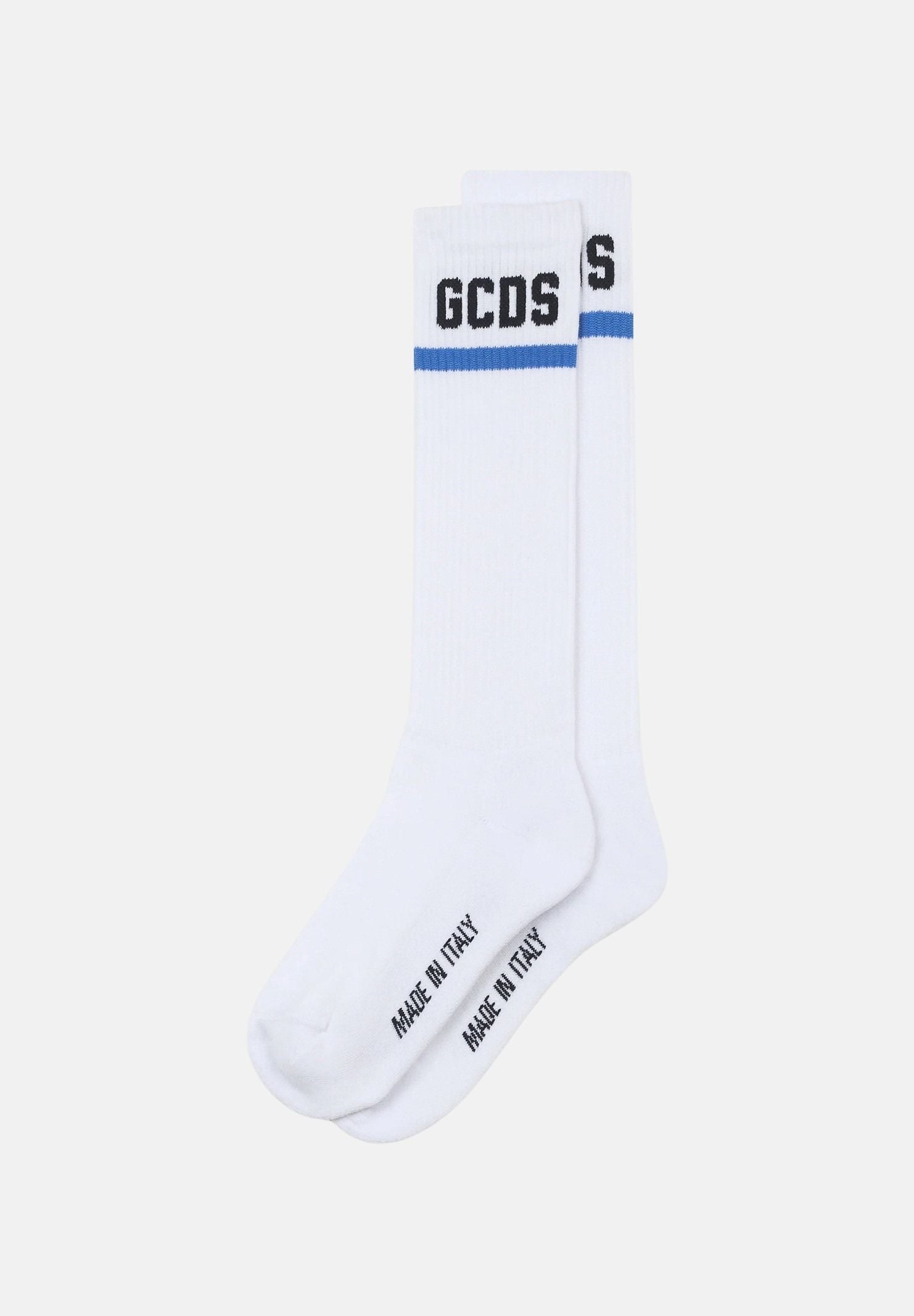 GCDS Calzini bianchi per uomo e donna con logo C1UJQQ714T801 100E GCDS