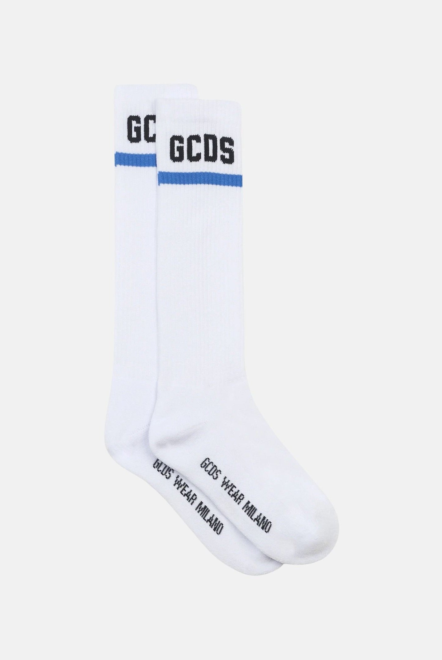 GCDS Calzini bianchi per uomo e donna con logo C1UJQQ714T801 100E GCDS