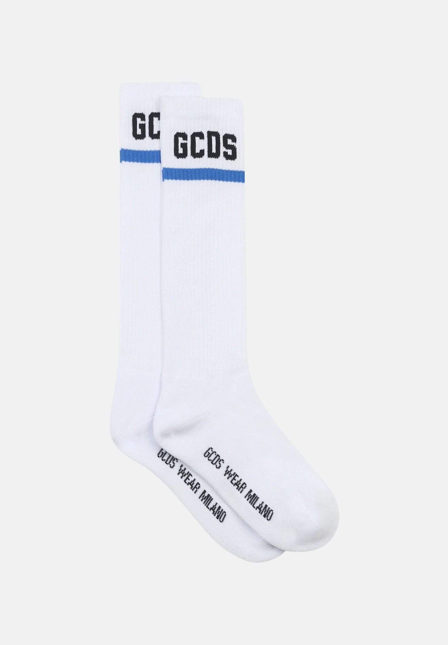 GCDS Calzini bianchi per uomo e donna con logo C1UJQQ714T801 100E GCDS