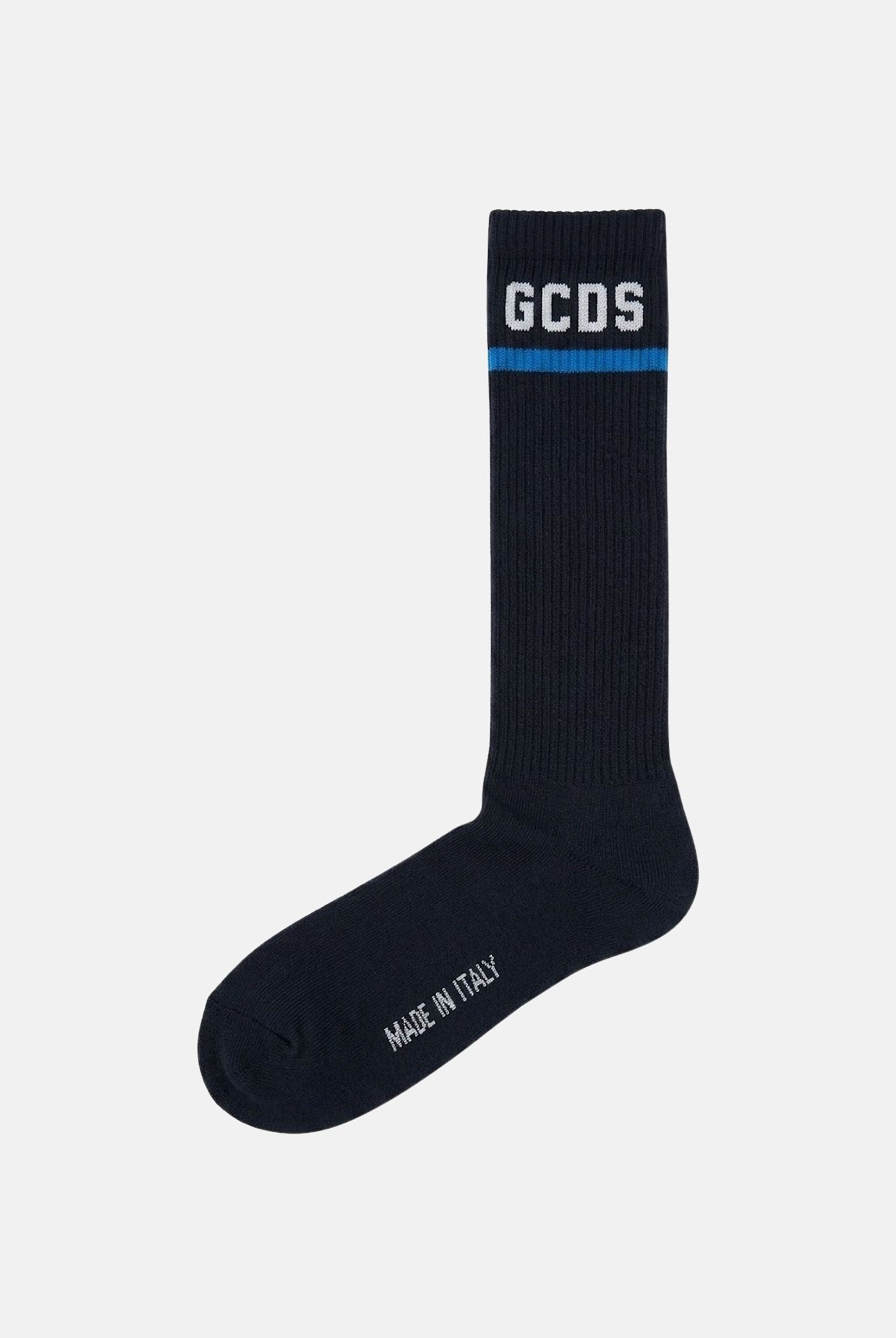 GCDS Calzini blu per uomo e donna con logo C1UJQQ714T801 782E GCDS