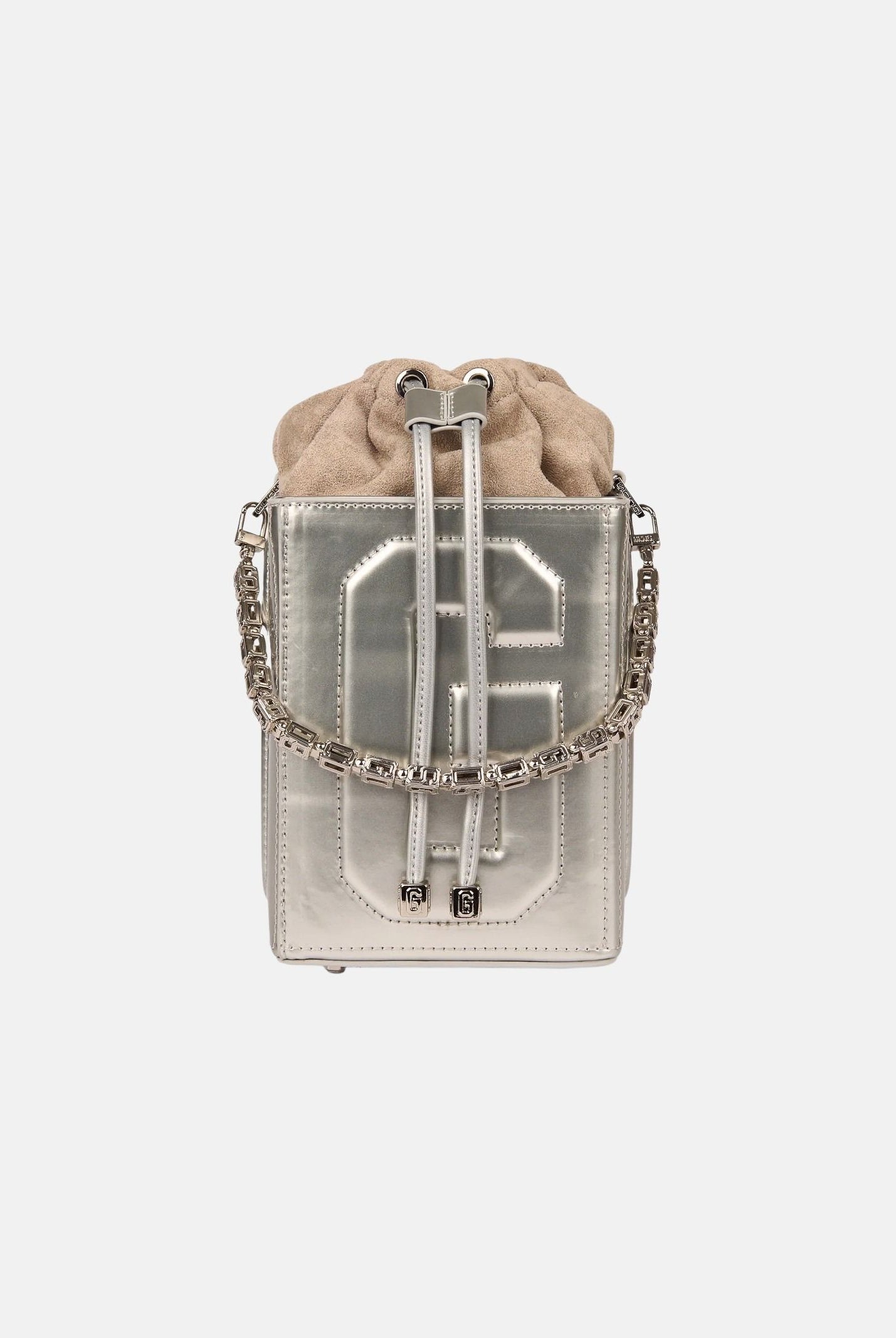 GCDS Borsa a mano argento da donna con logo GCDS in rilievo 3D GCDSD001 01 GCDS