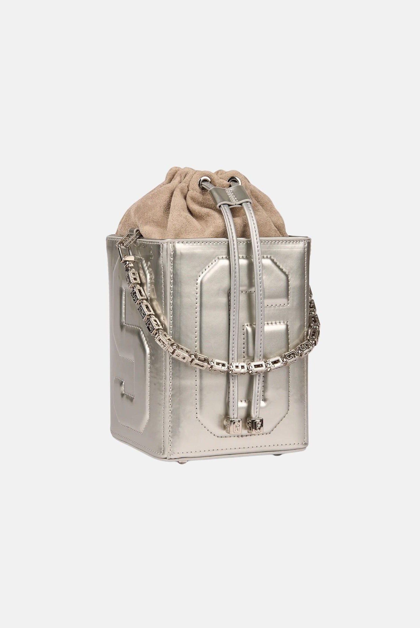 GCDS Borsa a mano argento da donna con logo GCDS in rilievo 3D GCDSD001 01 GCDS