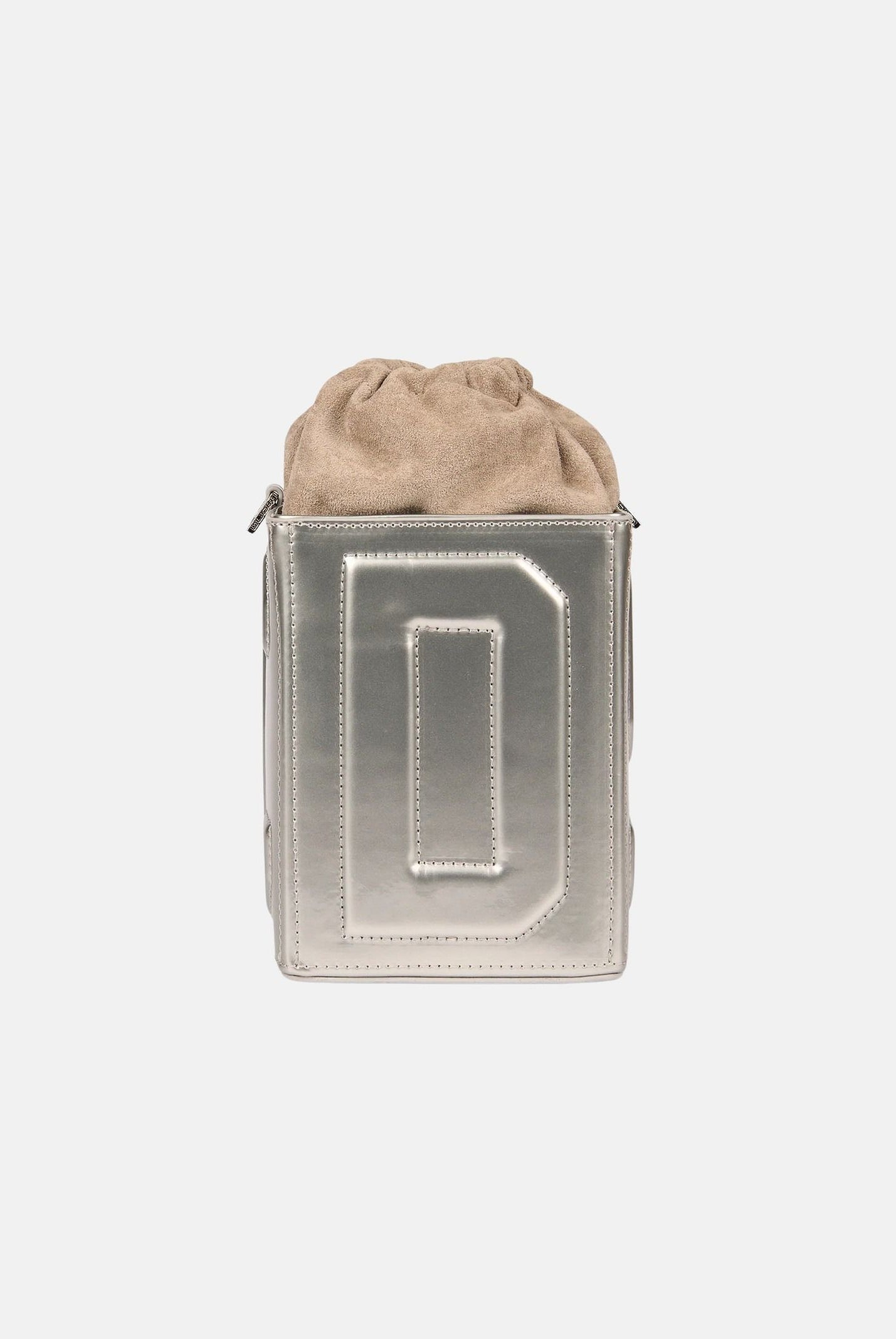 GCDS Borsa a mano argento da donna con logo GCDS in rilievo 3D GCDSD001 01 GCDS