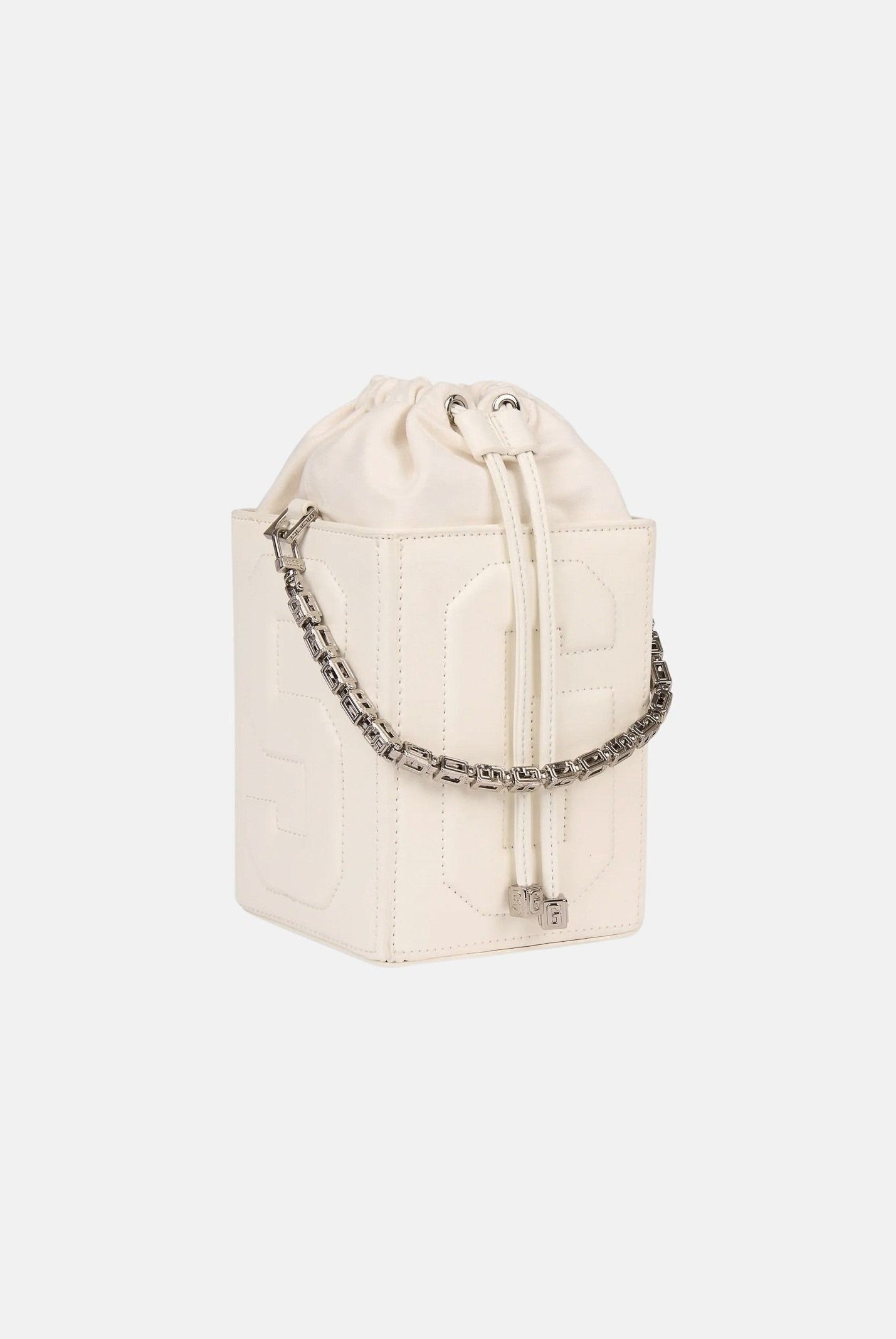 GCDS Borsa a mano panna da donna con logo GCDS in rilievo 3D GCDSD001 10 GCDS