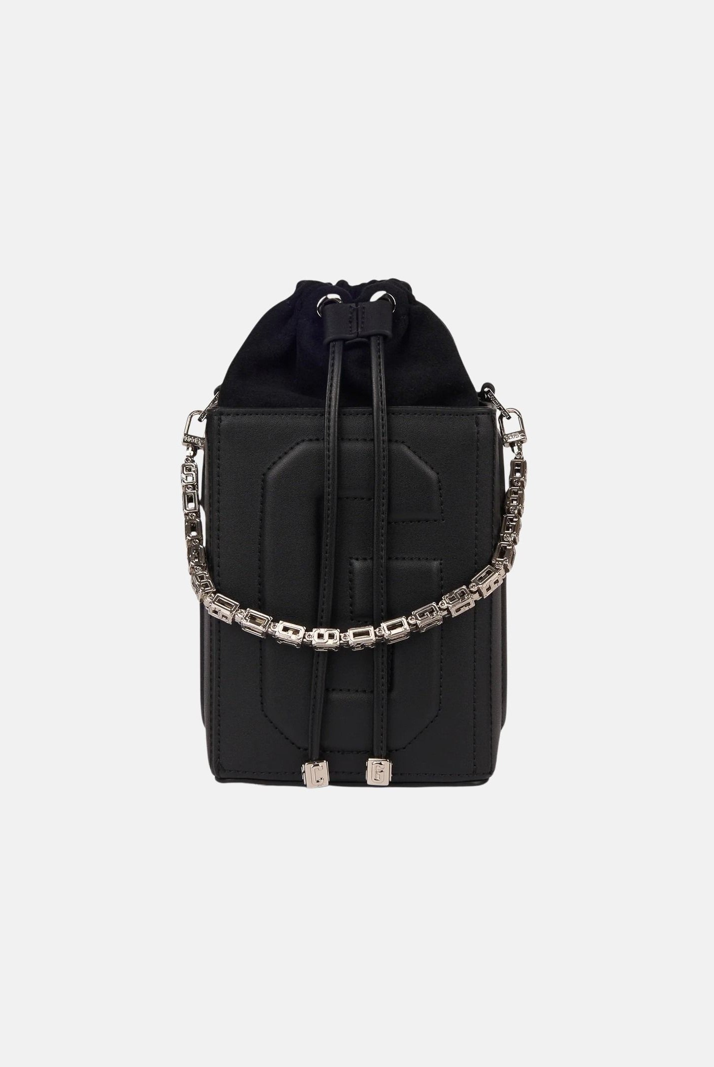 GCDS Borsa a mano nera da donna con logo GCDS in rilievo 3D GCDSD001 99 GCDS