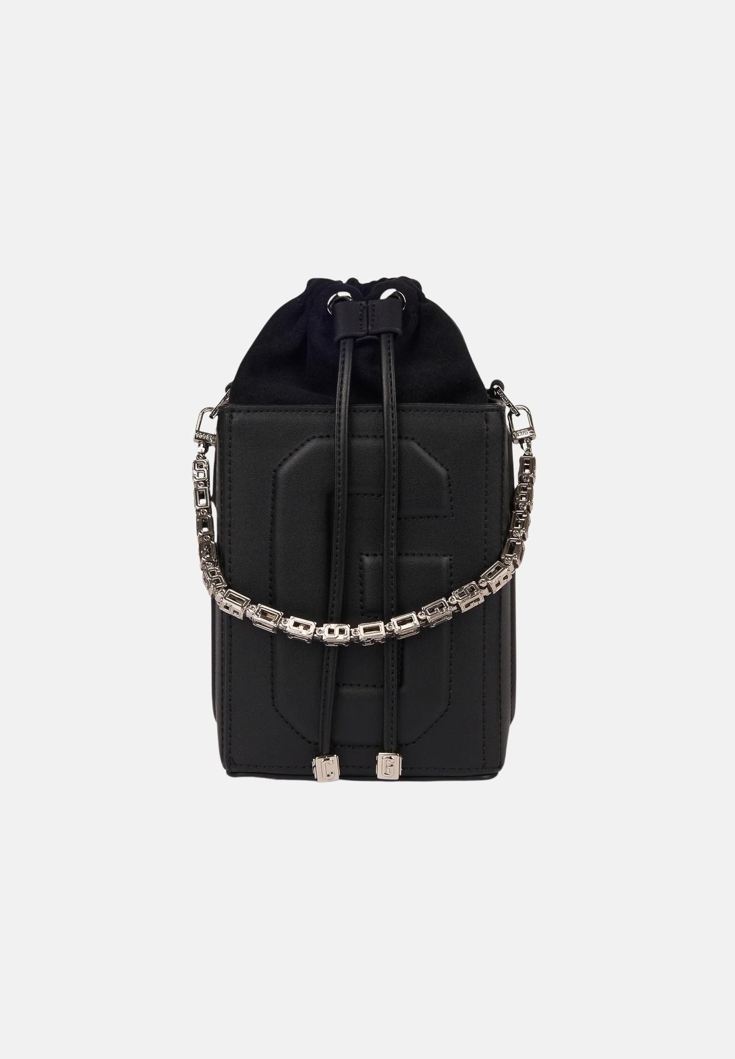 GCDS Borsa a mano nera da donna con logo GCDS in rilievo 3D GCDSD001 99 GCDS
