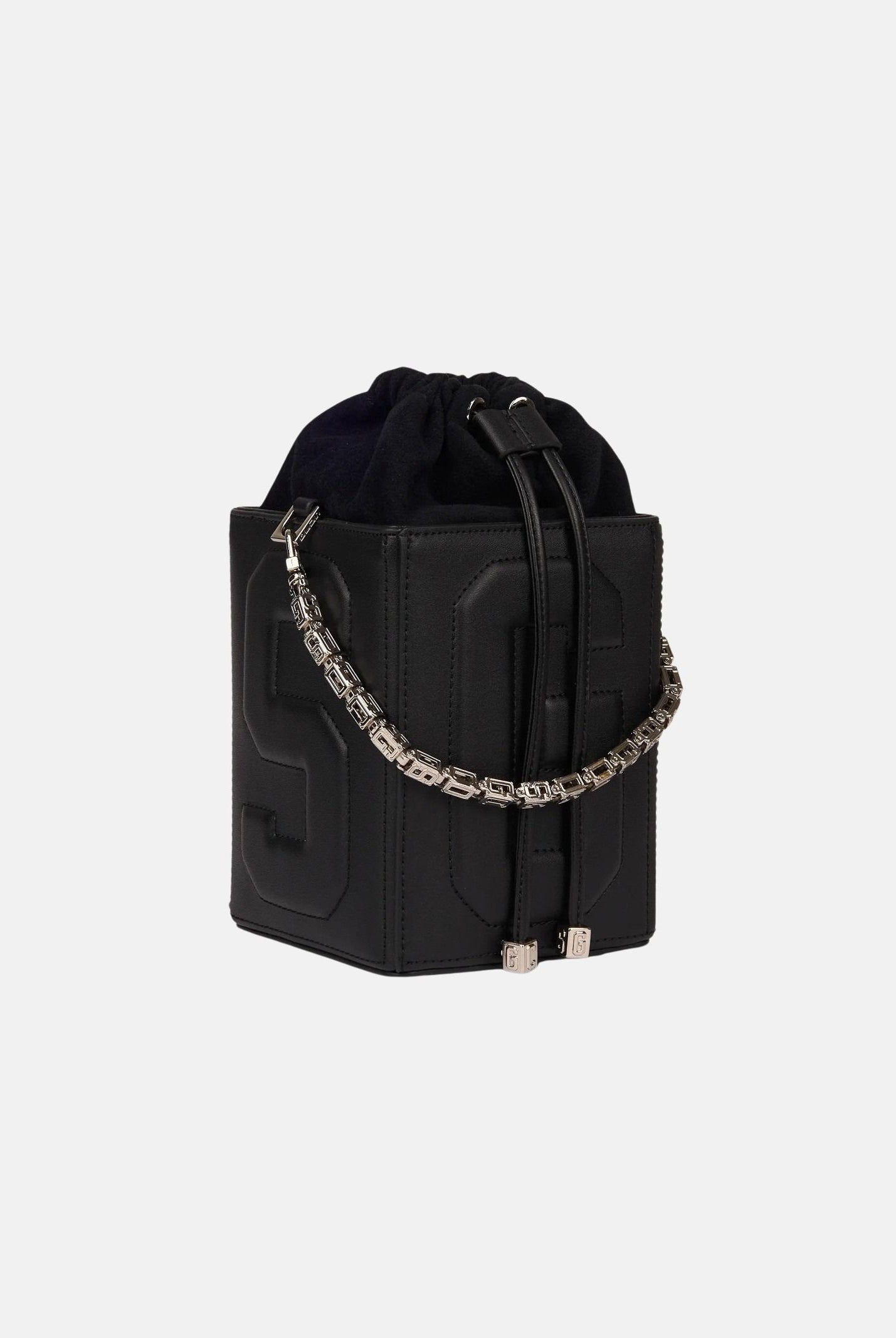 GCDS Borsa a mano nera da donna con logo GCDS in rilievo 3D GCDSD001 99 GCDS