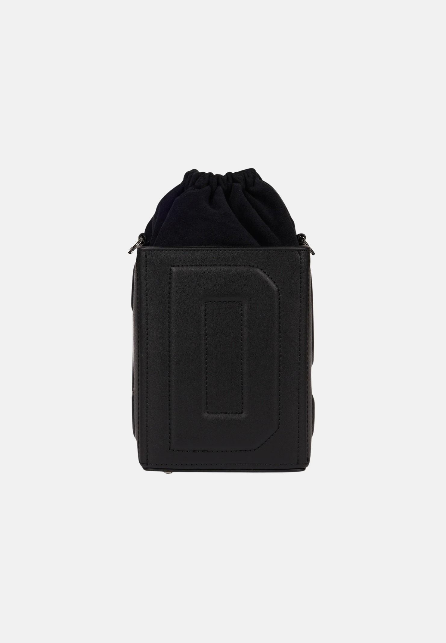 GCDS Borsa a mano nera da donna con logo GCDS in rilievo 3D GCDSD001 99 GCDS
