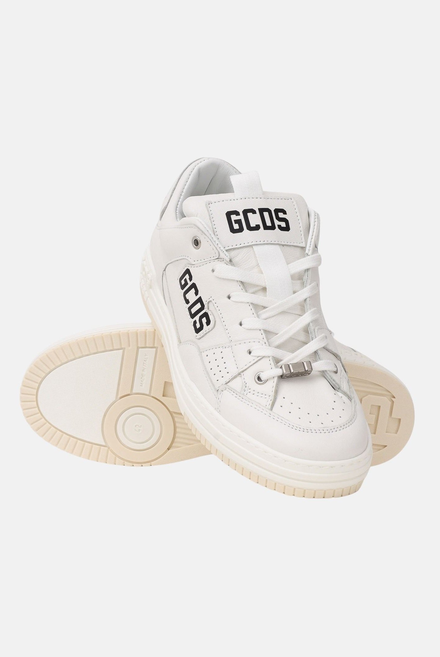 GCDS Sneakers bianche da uomo con logo GCU1136 034 GCDS