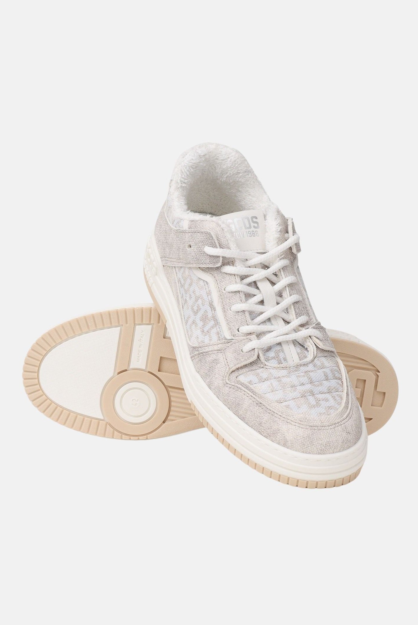 GCDS Sneakers beige da uomo con GCDS Monogram GCU1136 126 GCDS