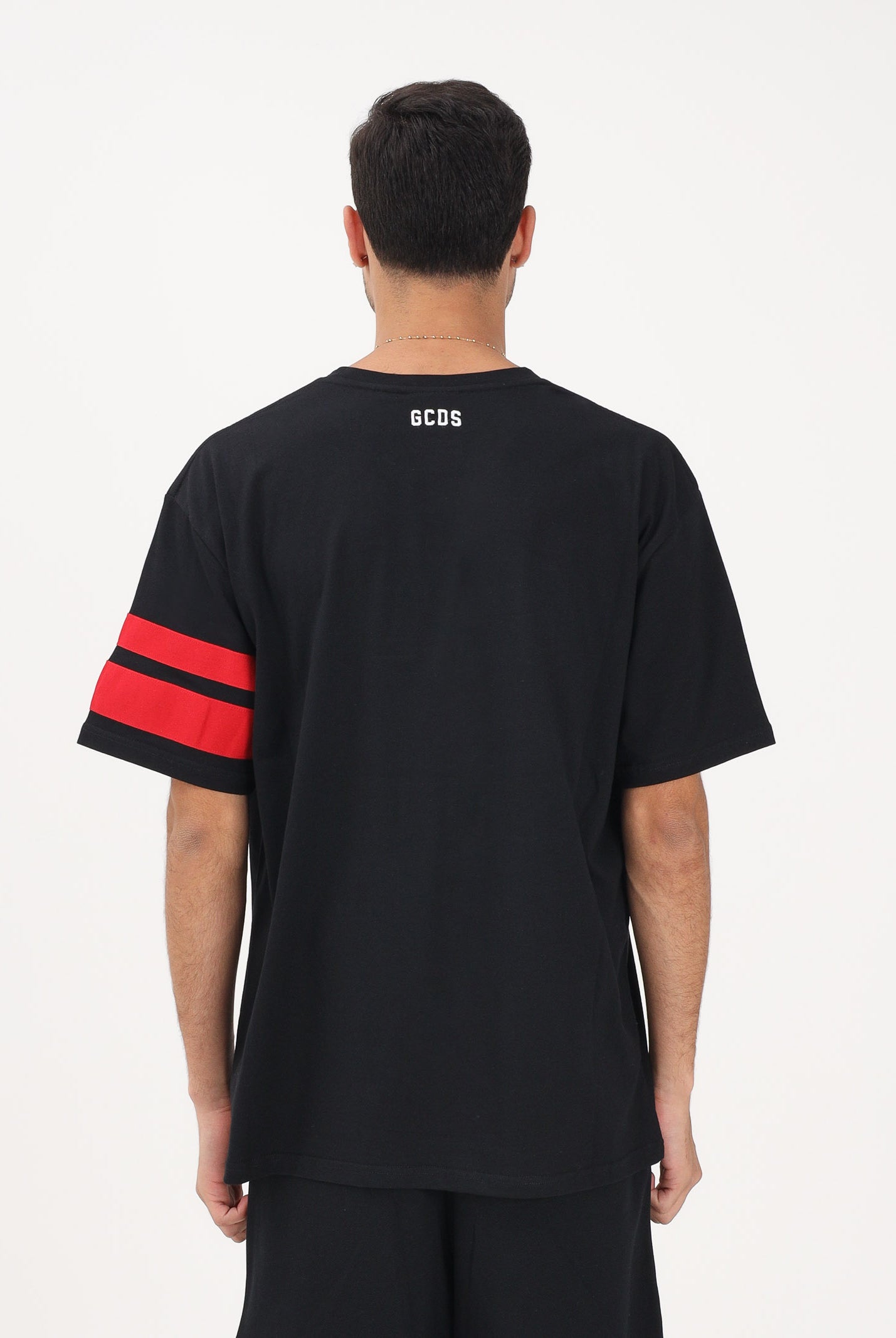 GCDS T-shirt a manica corta nera per uomo e donna con logo Z0MLQC106J101 999R GCDS