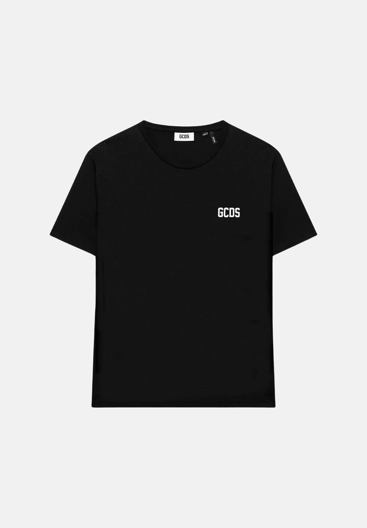 GCDS T-shirt a manica corta nera per bambino e bambina con logo sul retro Z0UKQC587J105 999A GCDS