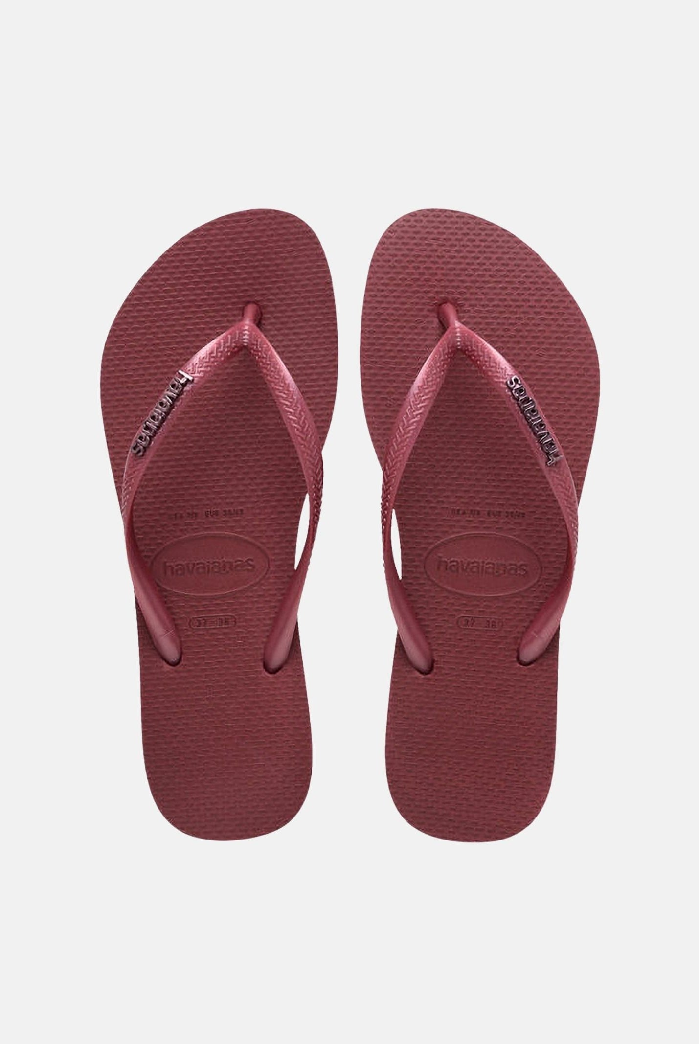 HAVAIANAS Infradito Slim Logo Metallic bordeaux da donna 4119875 9339 HAVAIANAS