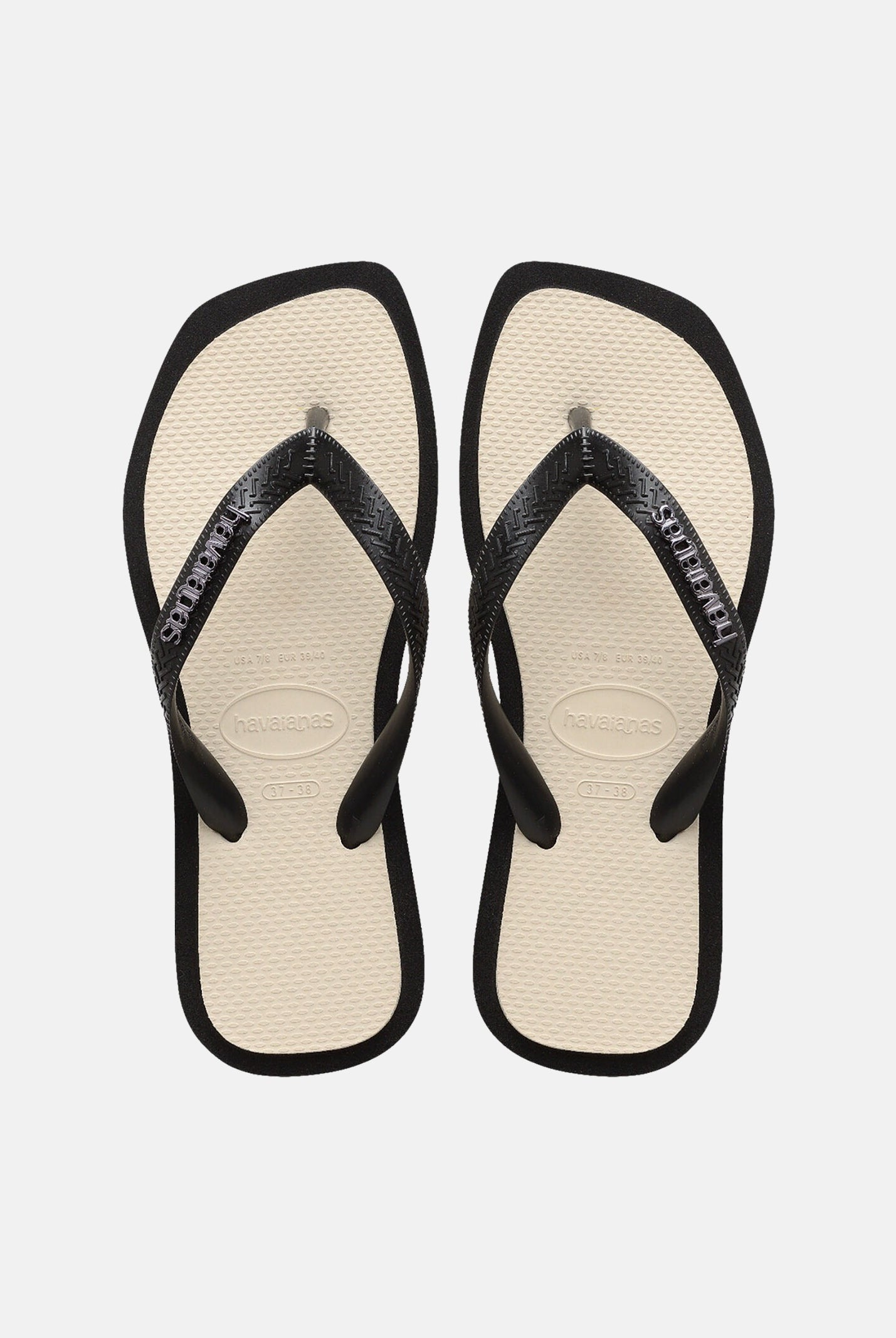 HAVAIANAS Infradito Top Square Fusion neri e panna da donna 4149944 0090 HAVAIANAS