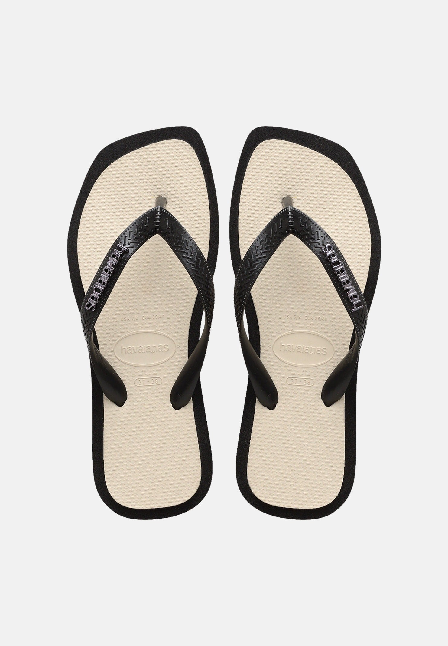 HAVAIANAS Infradito Top Square Fusion neri e panna da donna 4149944 0090 HAVAIANAS