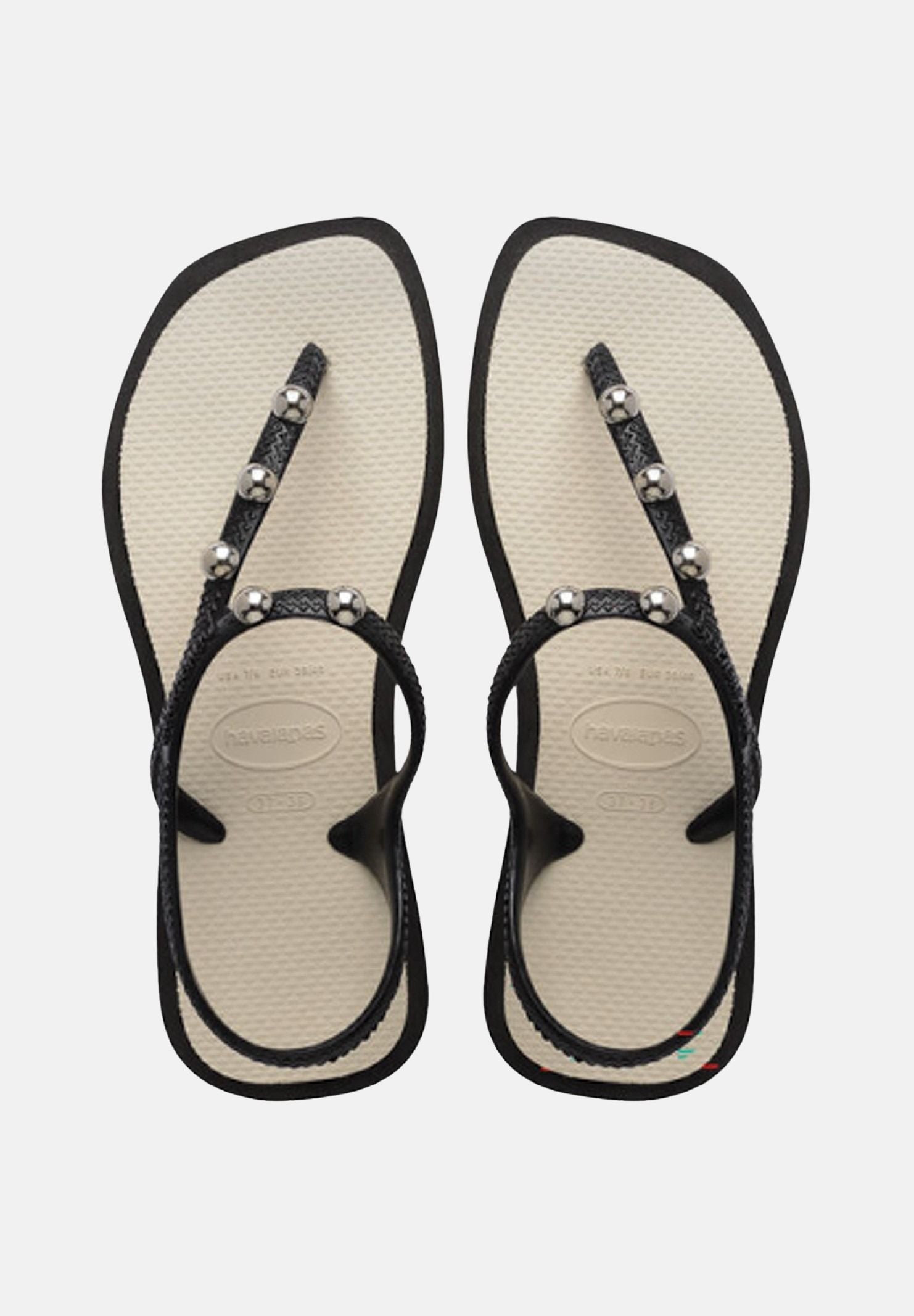 HAVAIANAS Sandali Flash Fusion beige sabbia e nero donna 4150244. 9576 HAVAIANAS
