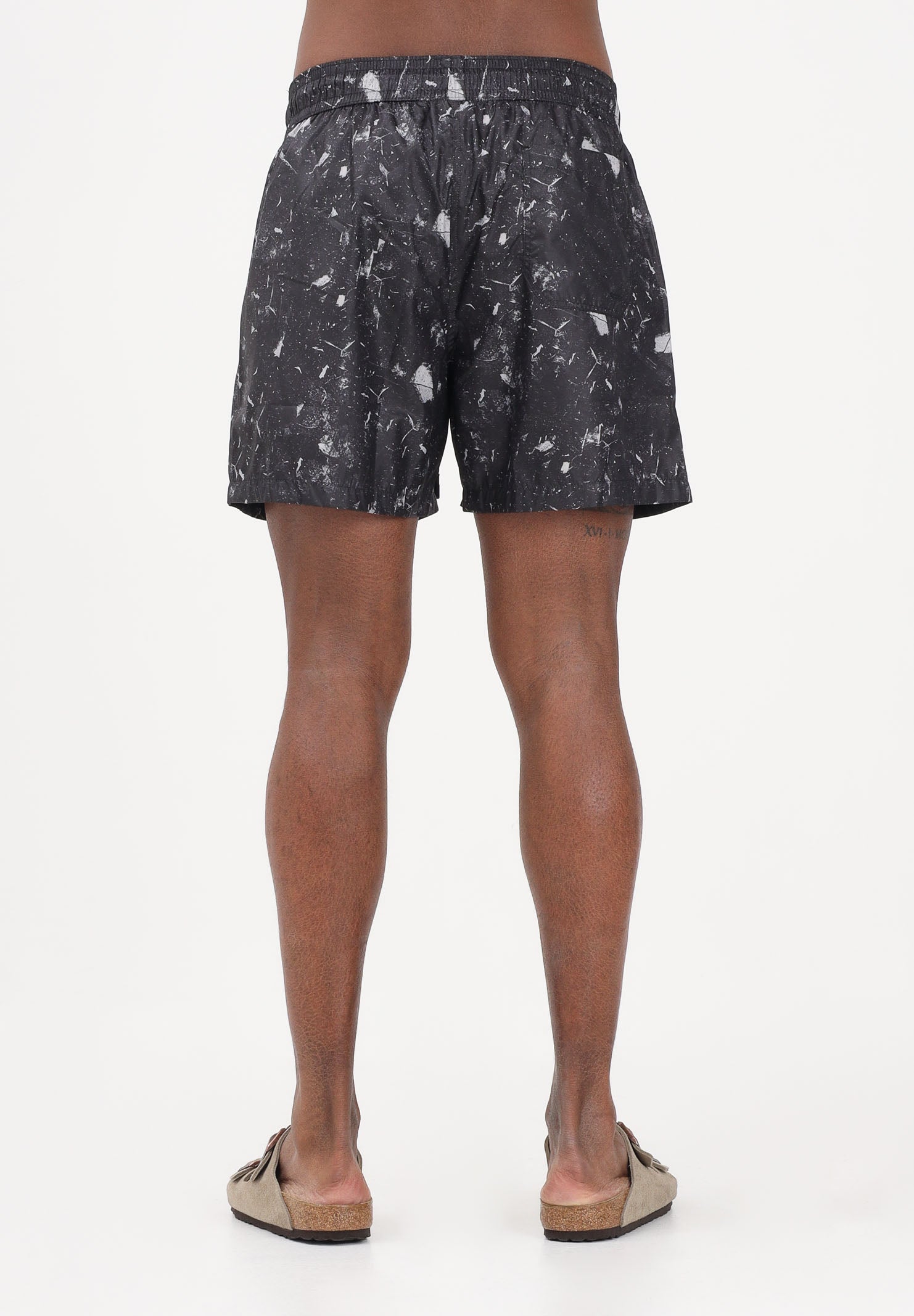 I'M BRIAN Shorts mare nero da uomo con fantasia astratta BC3752 0028 I'M BRIAN
