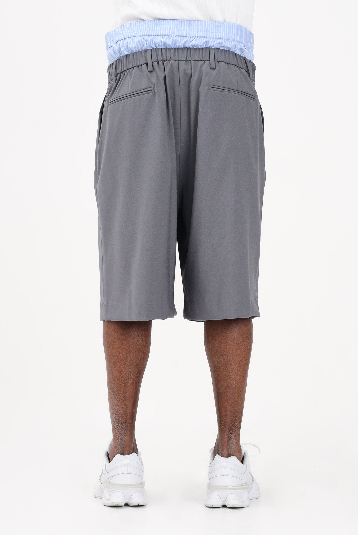 I'M BRIAN Bermuda grigio da uomo con elastico in cotone BE3682 GRIG I'M BRIAN