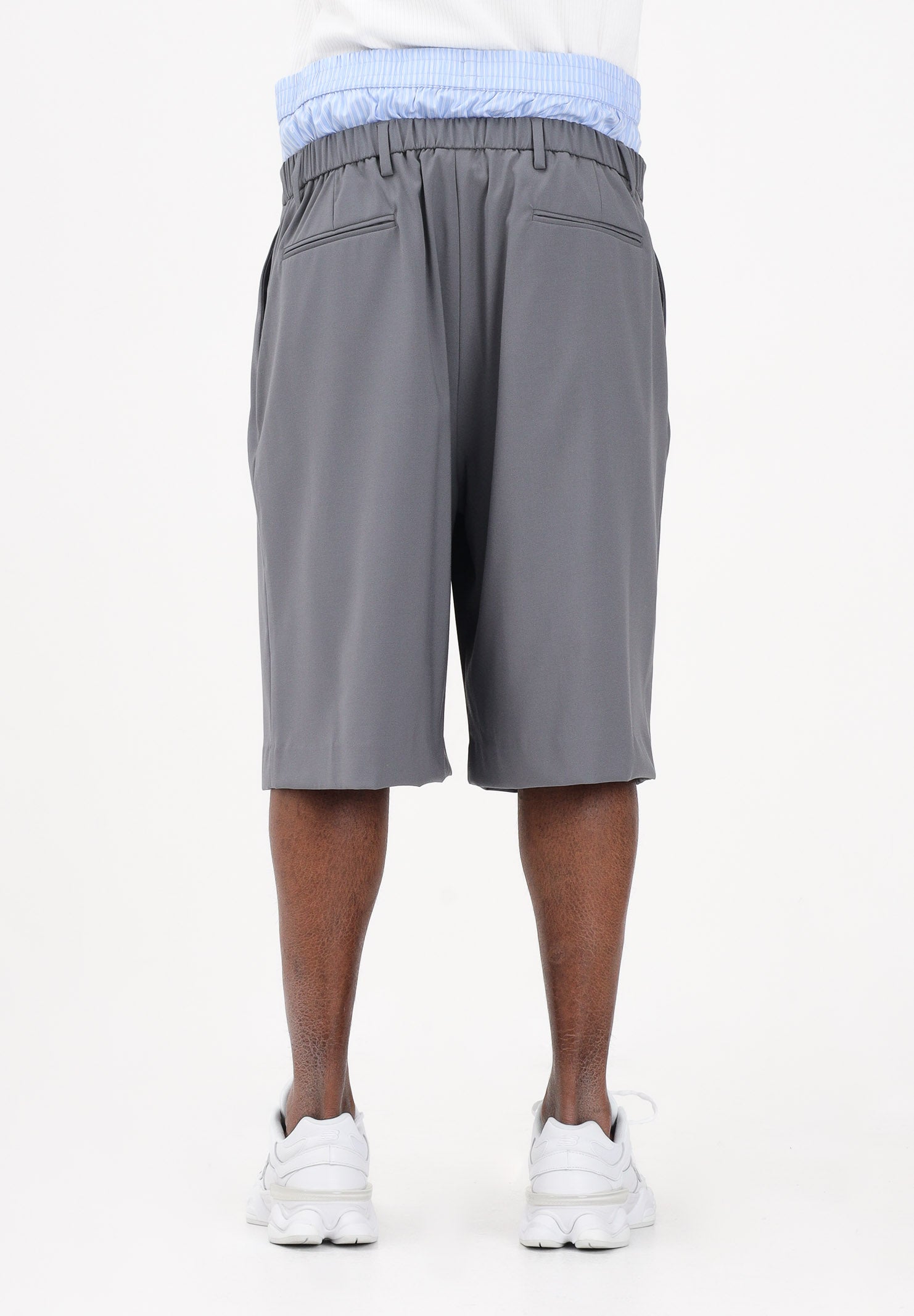 I'M BRIAN Bermuda grigio da uomo con elastico in cotone BE3682 GRIG I'M BRIAN