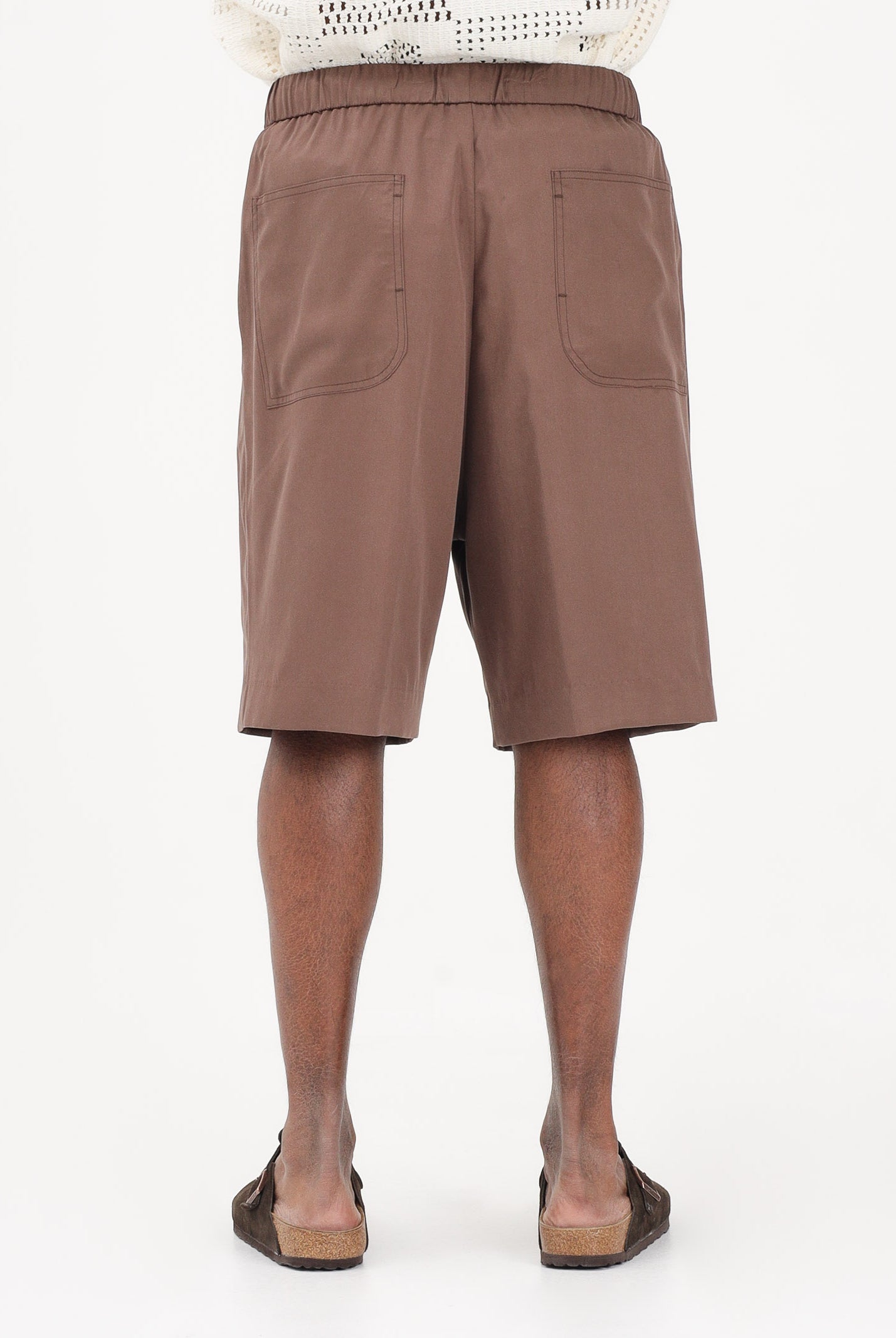 I'M BRIAN Shorts in lino marrone da uomo BE3695 020 I'M BRIAN