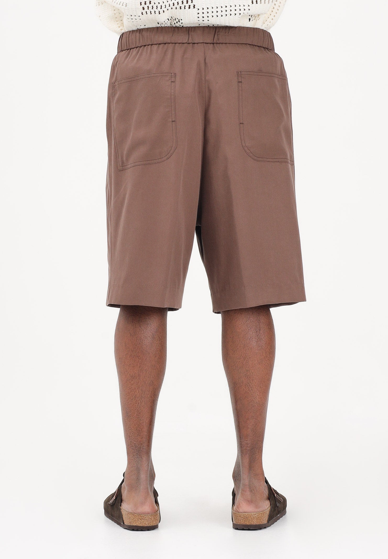 I'M BRIAN Shorts in lino marrone da uomo BE3695 020 I'M BRIAN